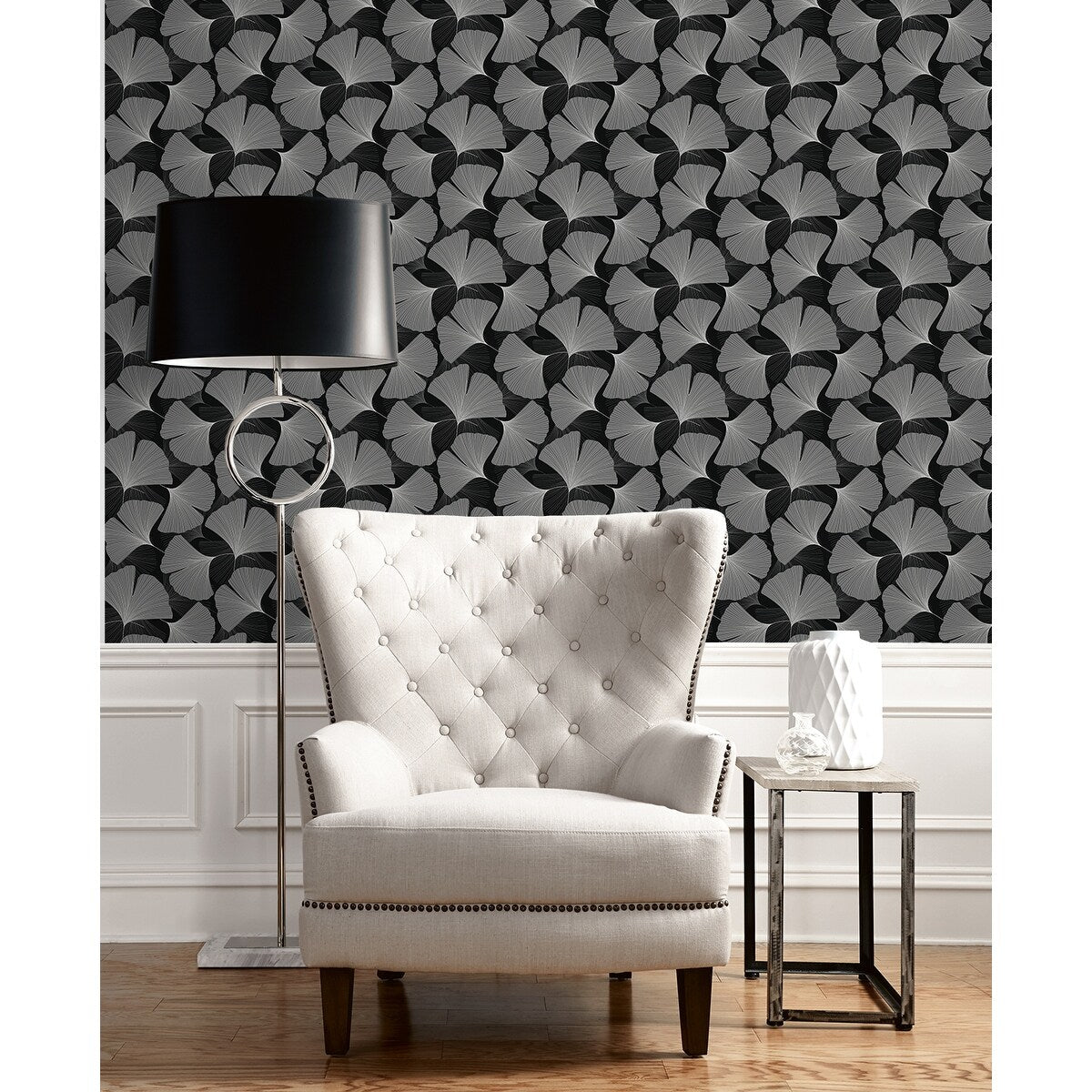 NextWall Tossed Ginkgo Leaf Peel and Stick Wallpaper