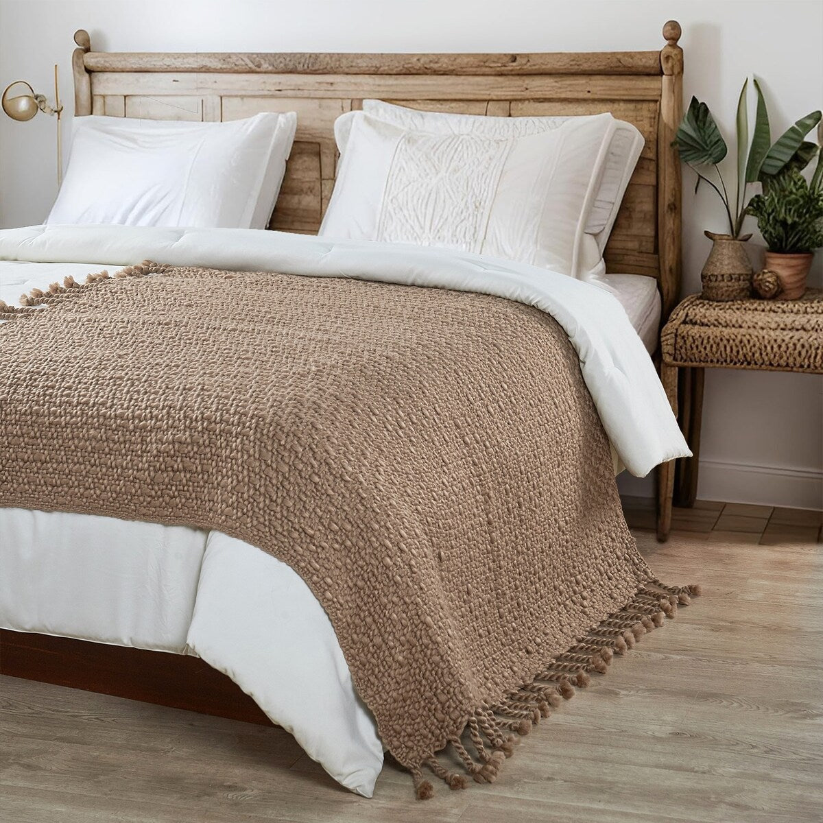 Home Soft Things Basket Weave Throw Super Soft Warm Blanket