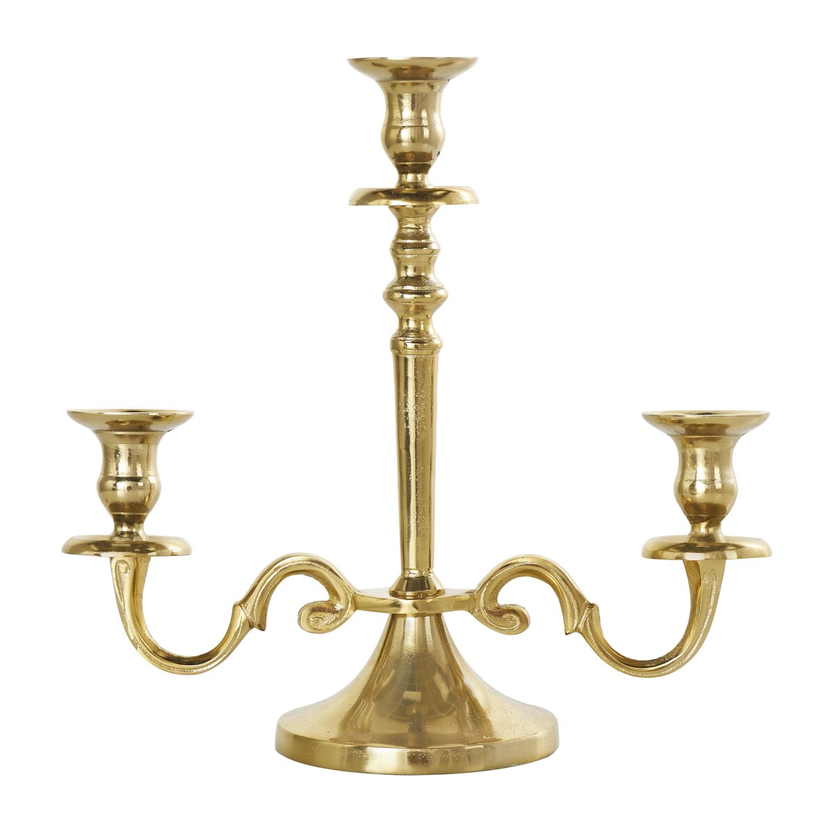 Aluminum Metal Scrolled Candelabra - Gold or Silver - The Novogratz