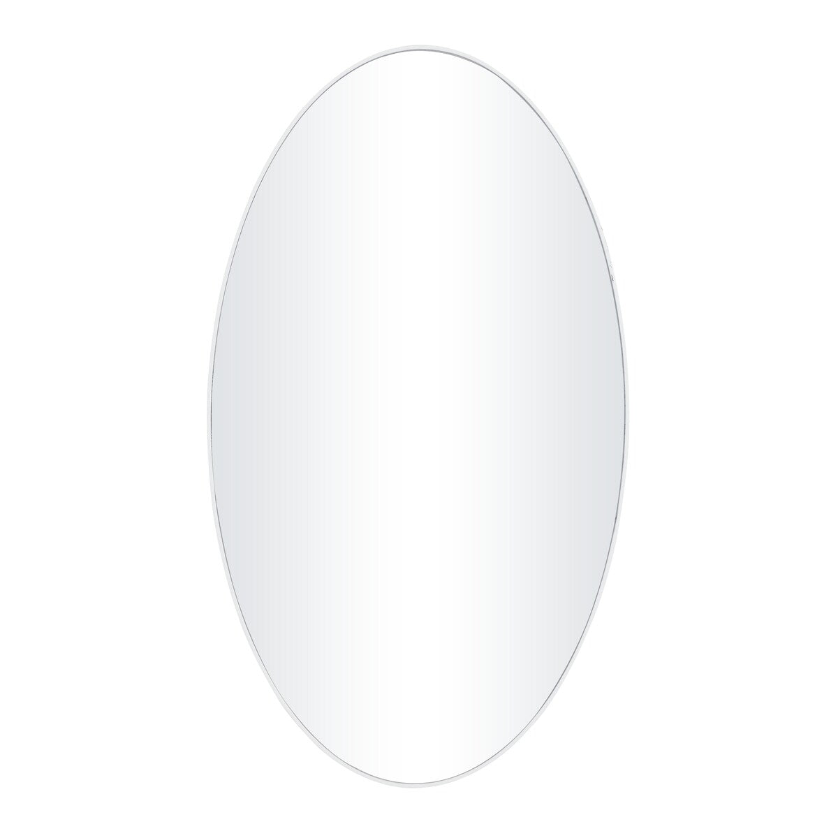 Wood Oval Room Wall Mirror with Thin Minimalistic Frame - Black, Gold or White - Roche River Decor