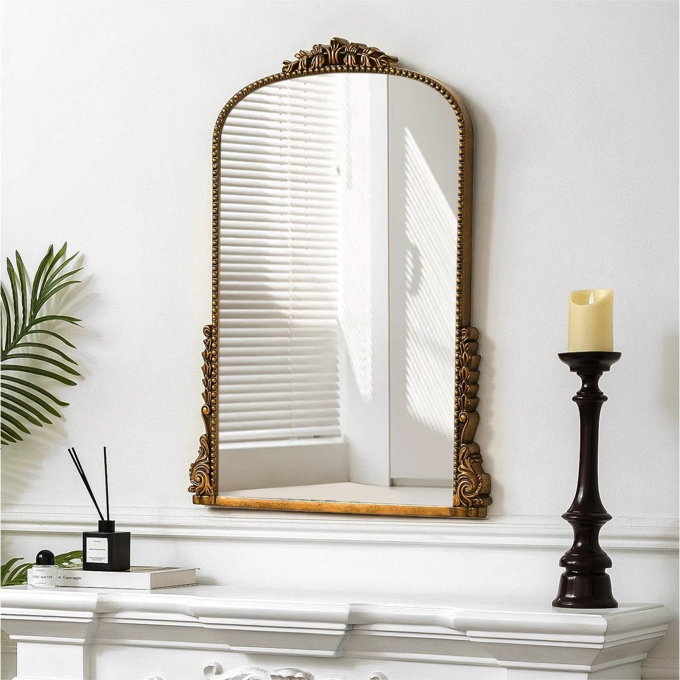 Vintage Baroque Arch Wall Mirror - 39.4×28.3