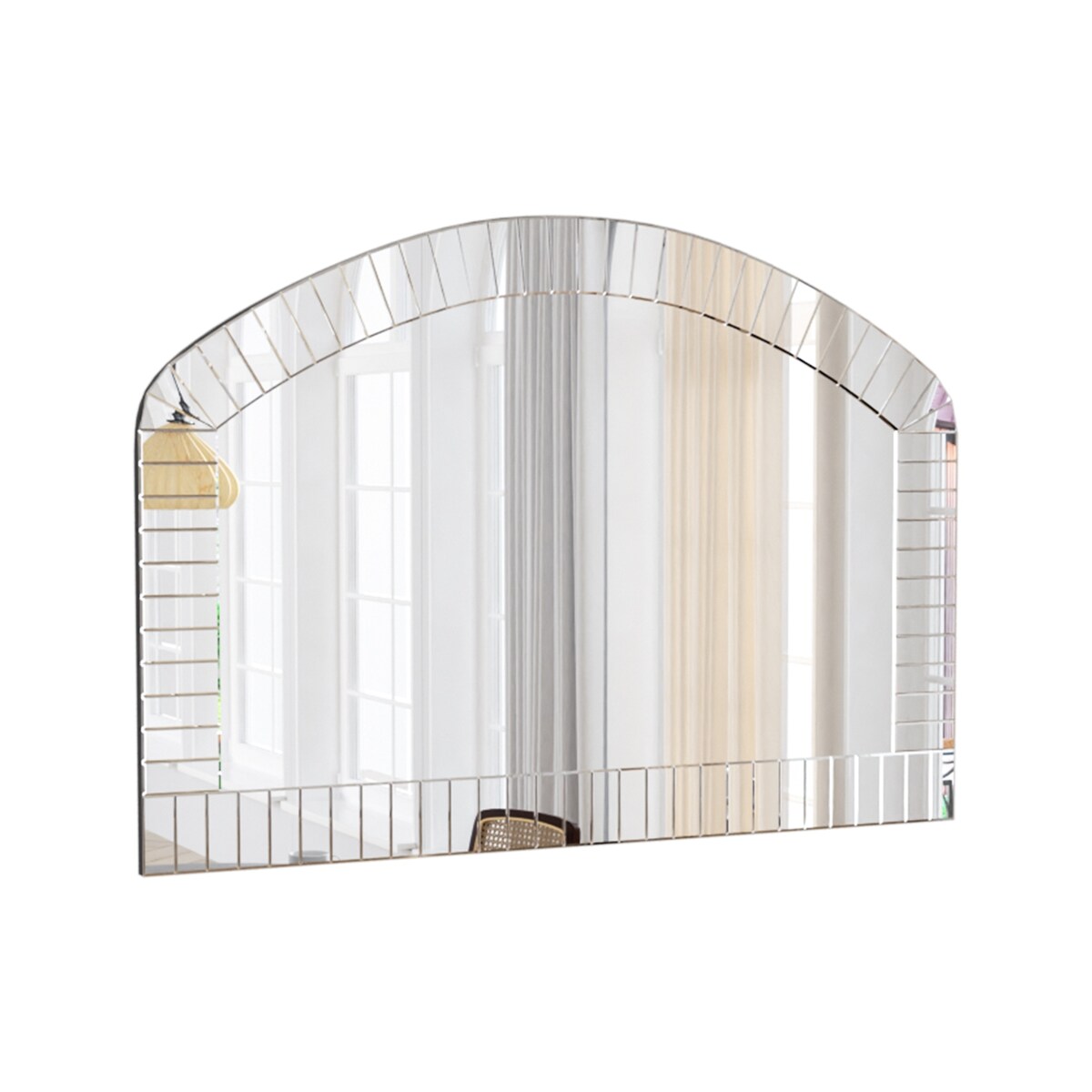 Large Beveled Arch Glass Flat Wall Mirror