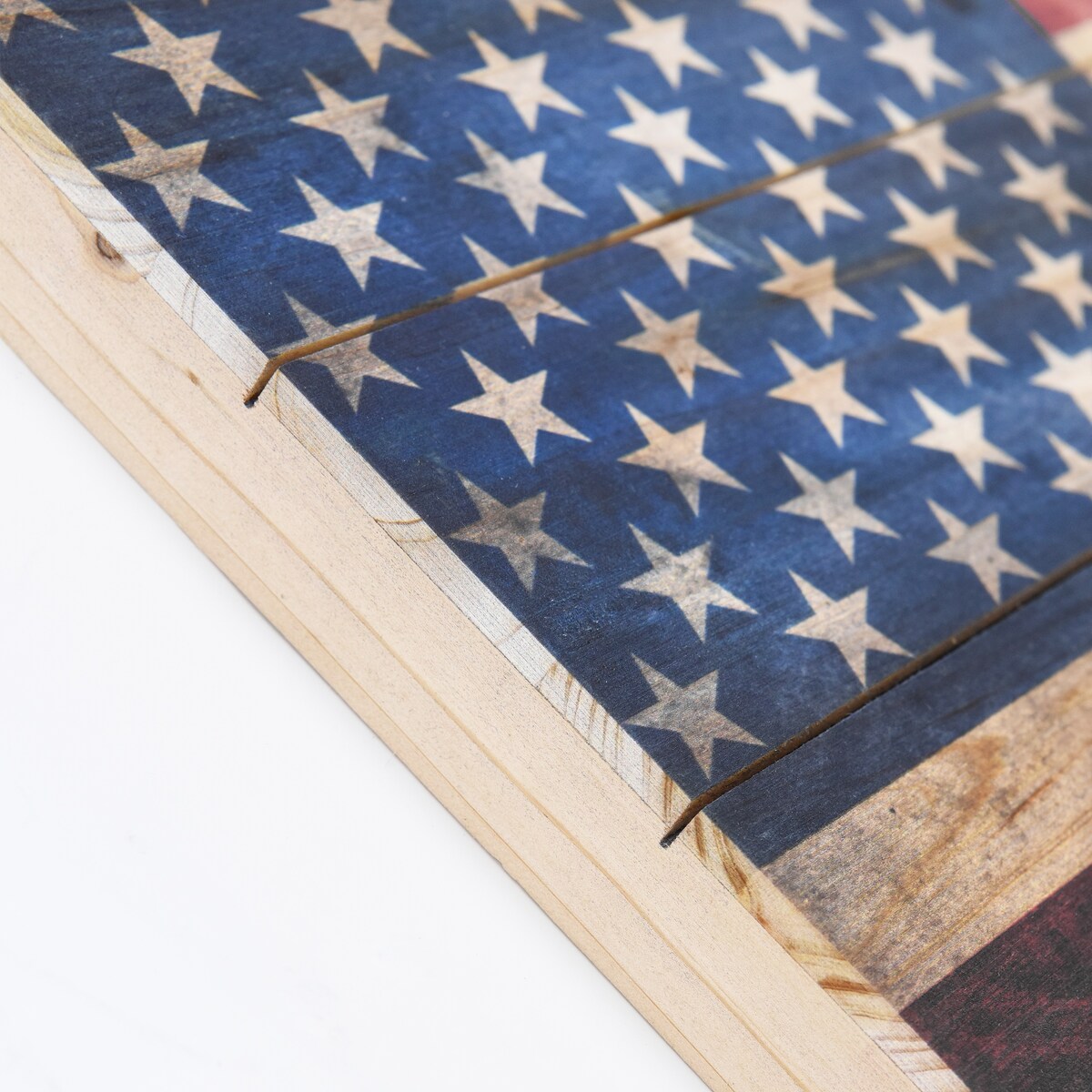 American Flag Solid Fir Wood Plank Wall Art