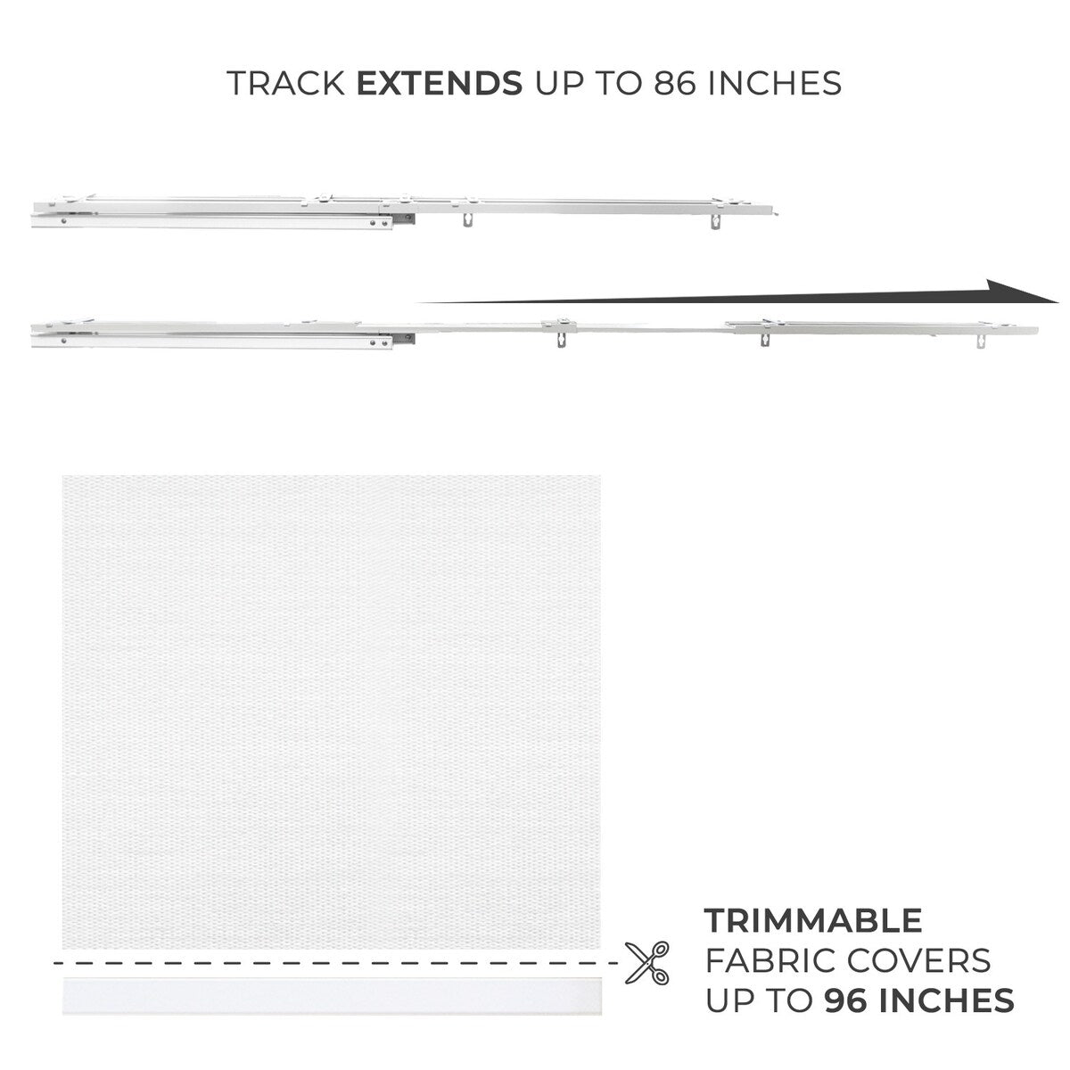 CHICOLOGY Adjustable Sliding Panels, 4-Rail Track, Light Filtering