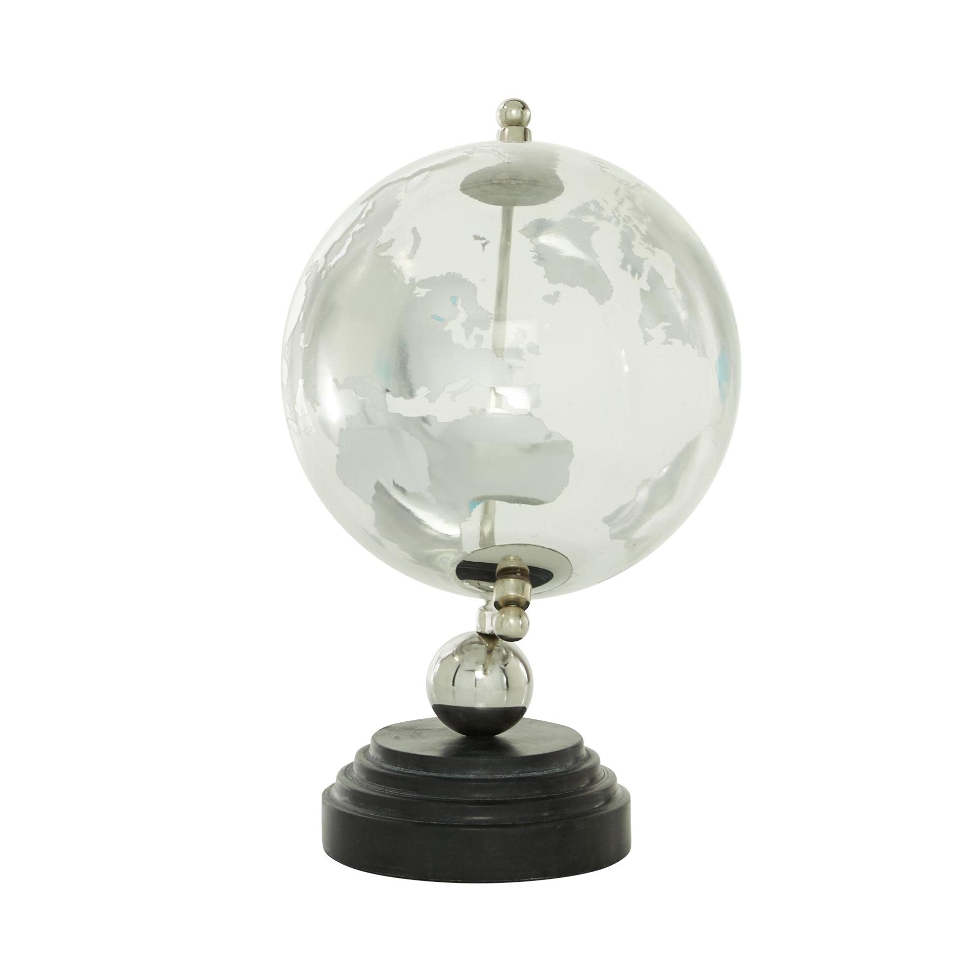 Marble Globe with Marble Base and Black, Tiered or White Base - Silver or Gold - Roche River Decor