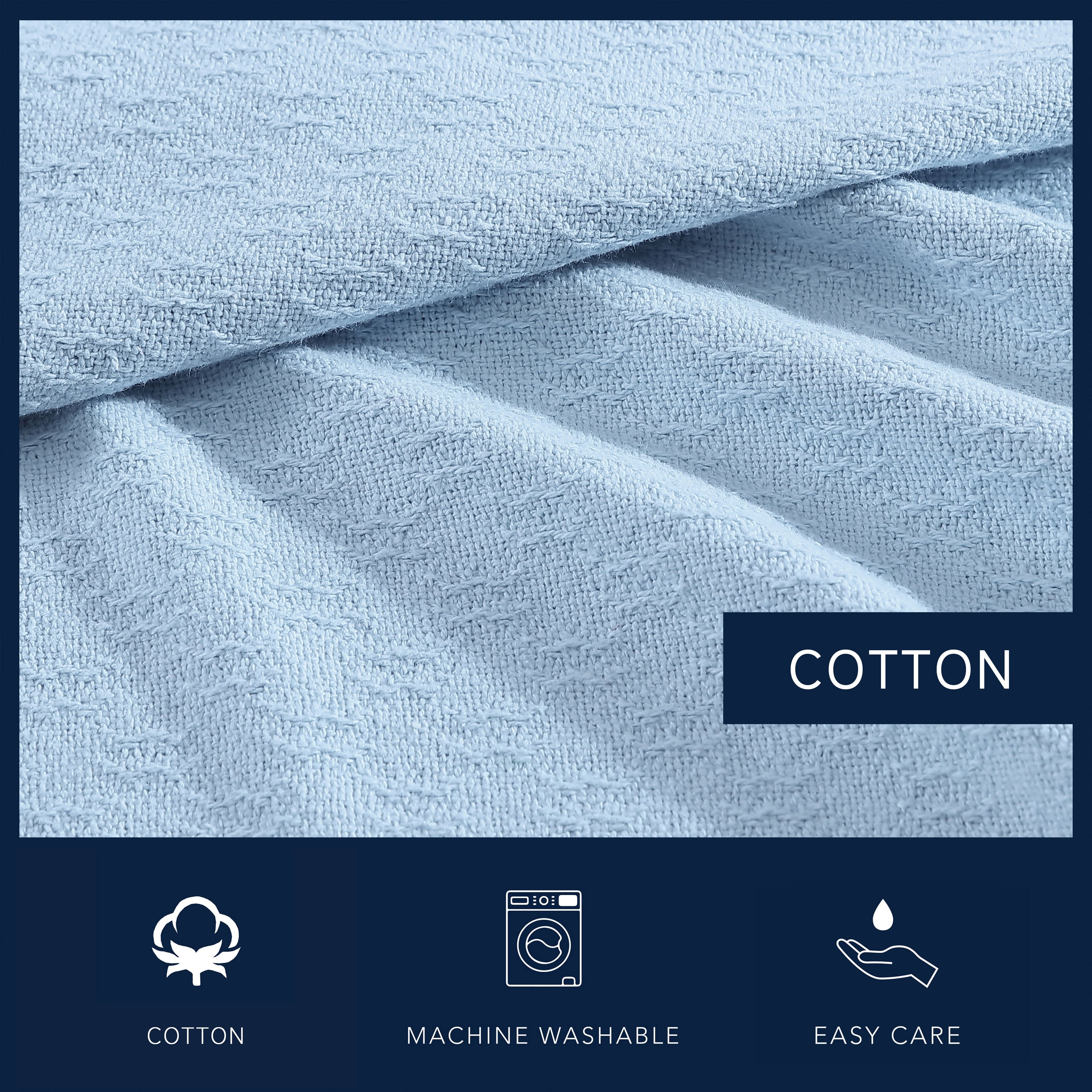 Nautica Ripple Cove Solid Cotton Blanket