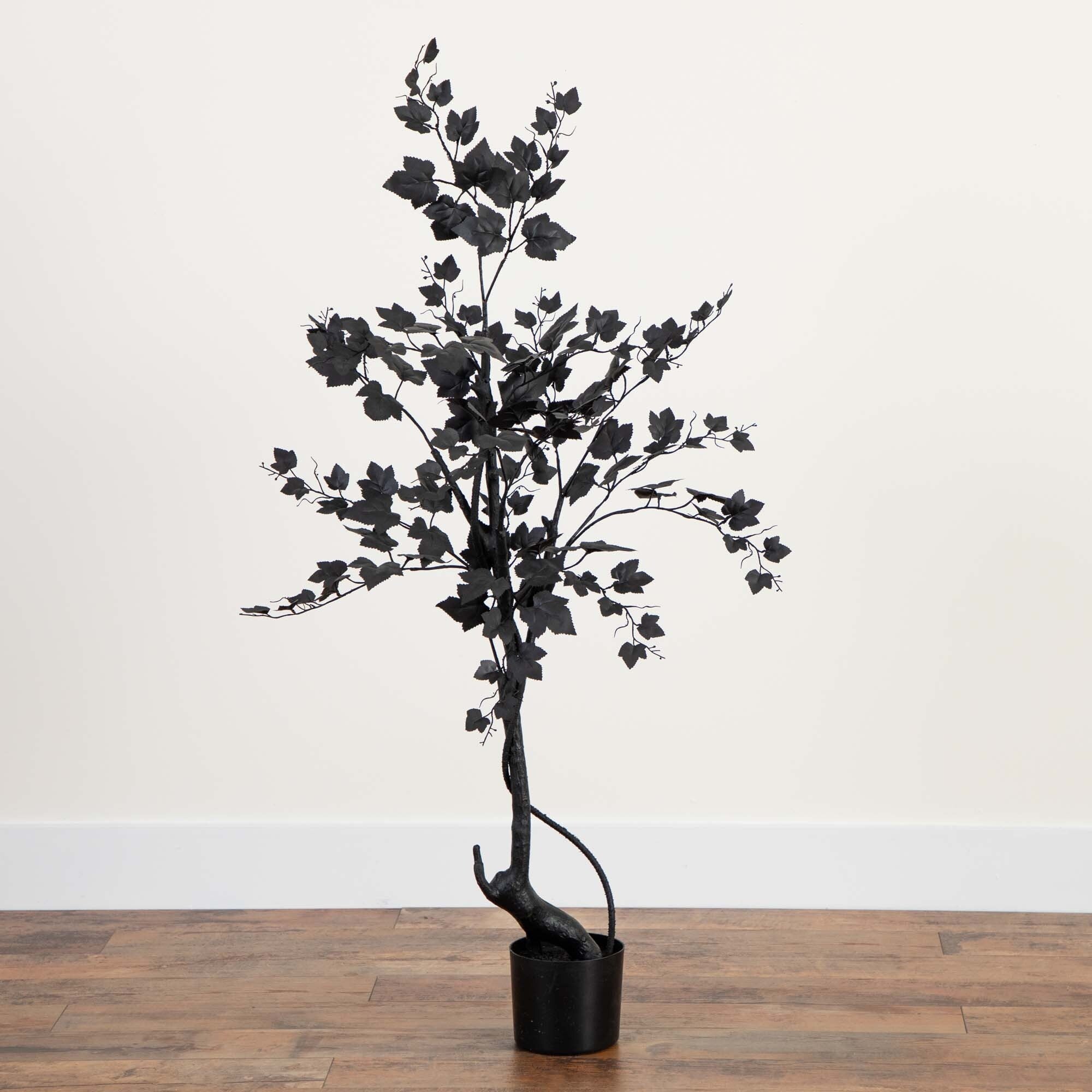 4' Halloween Black Maple Artificial Fall Tree