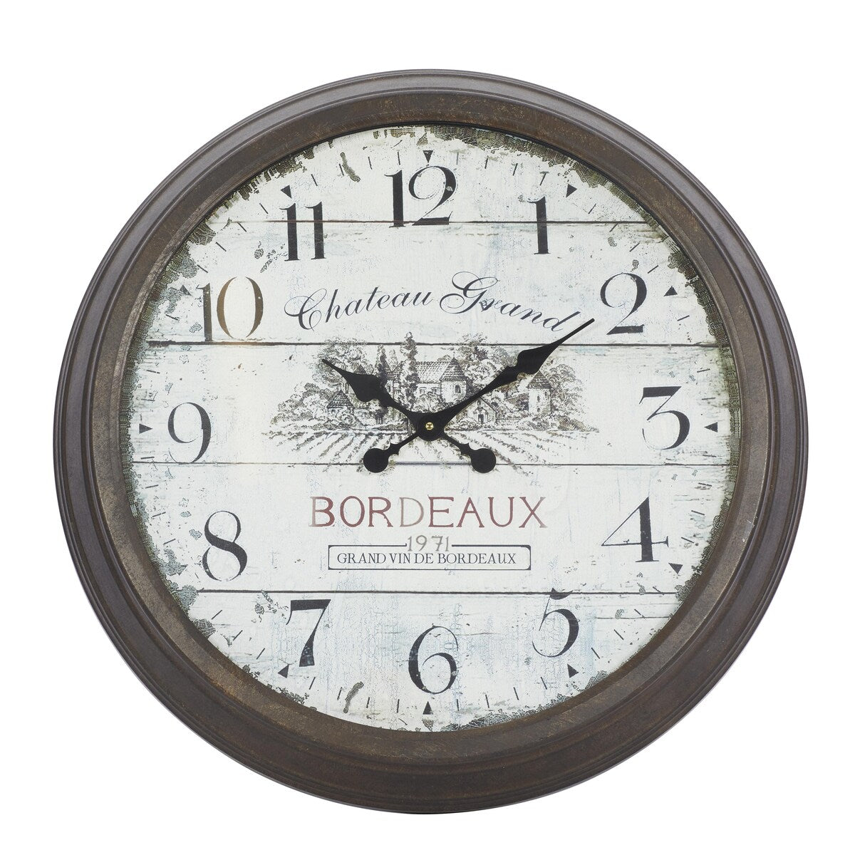 Metal Decorative Wall Clock with Bordeaux - Roche River Decor