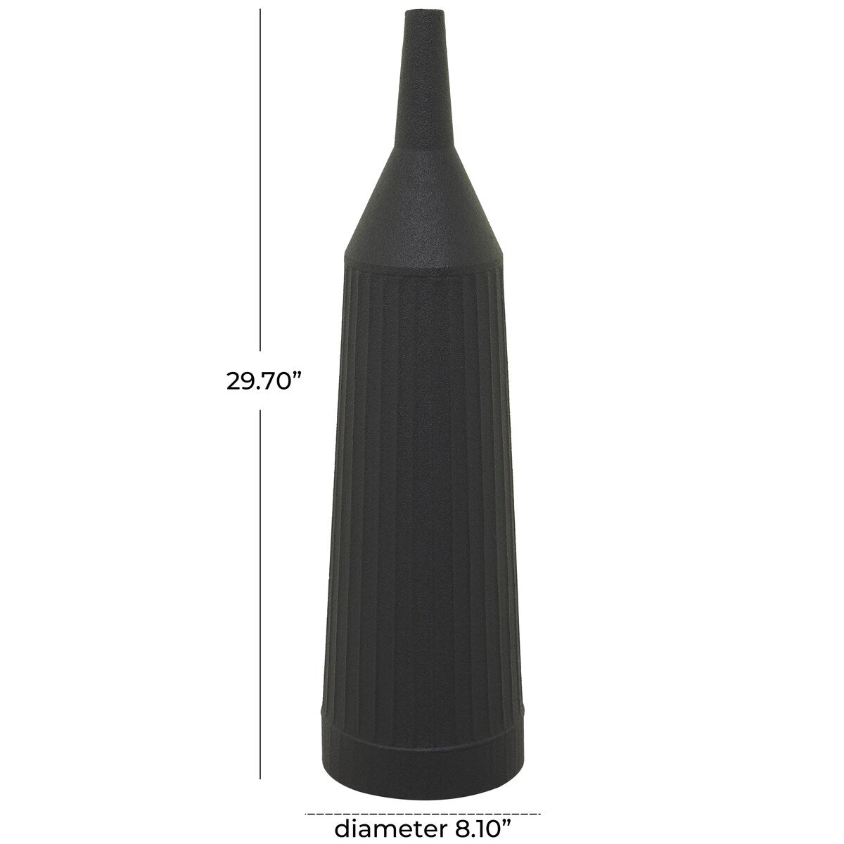 Metal Grooved Decorative Vase - White or Black - The Novogratz