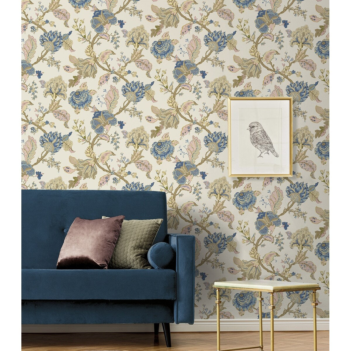 NextWall Kianna Jacobean Peel and Stick Wallpaper