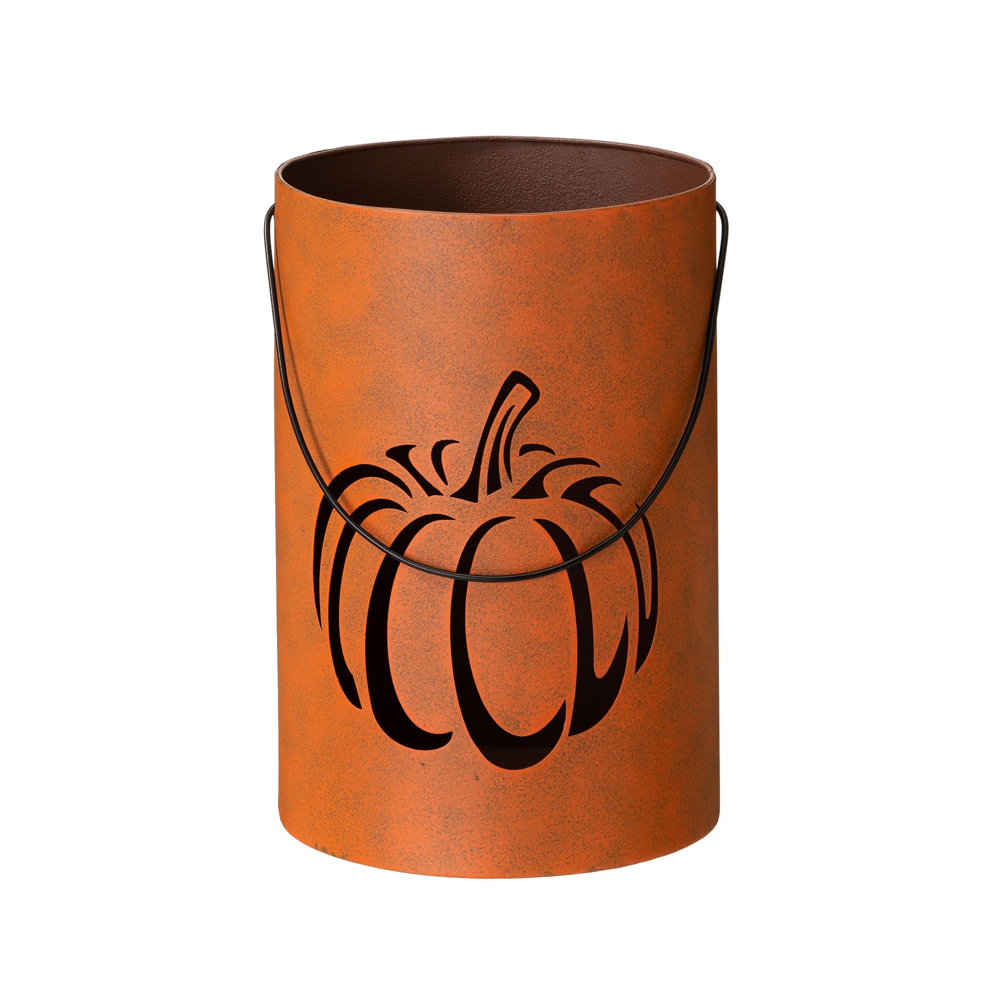 Glitzhome Set of 2 Halloween Metal Bucket Lanterns