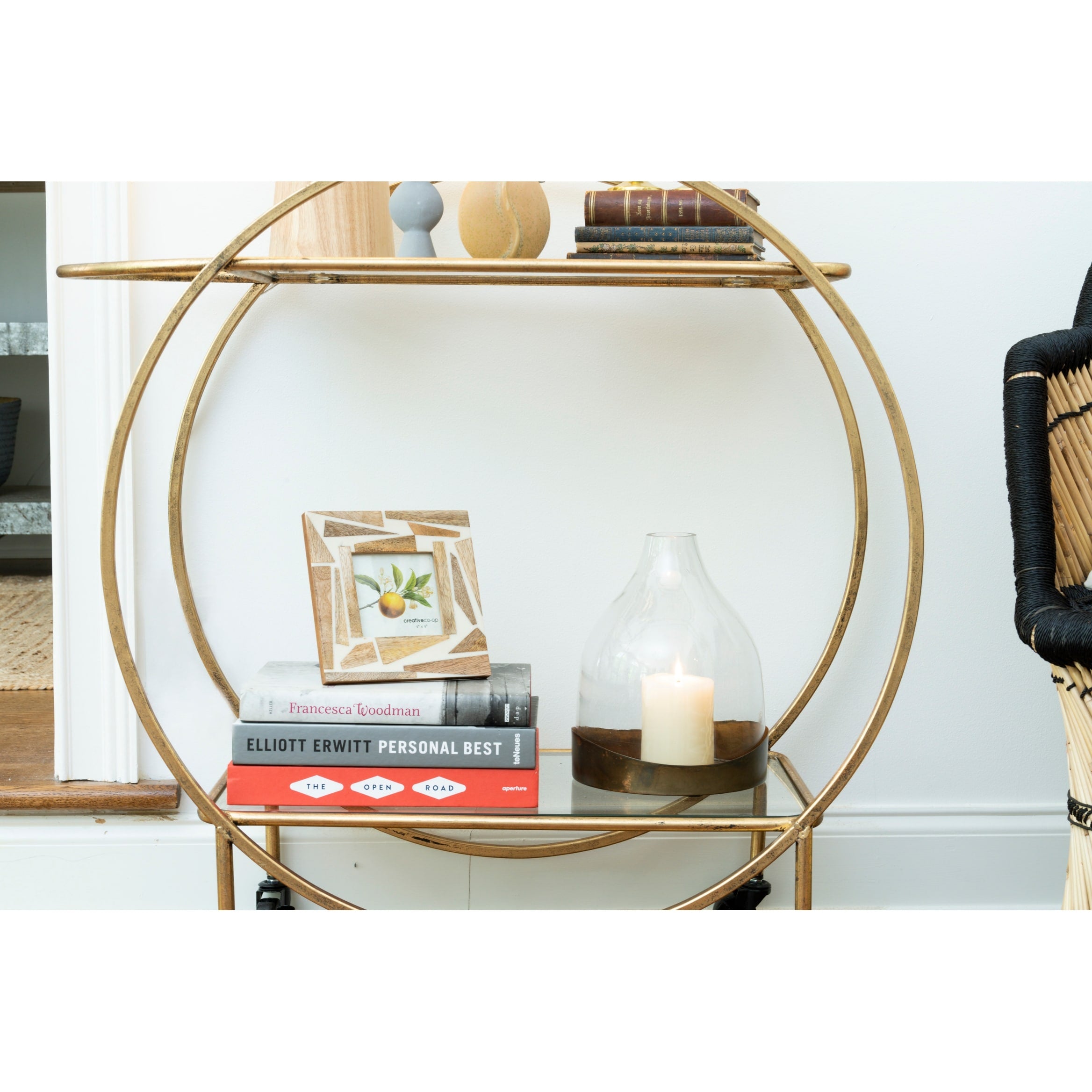 Decorative Glass Cloche with Metal Tray