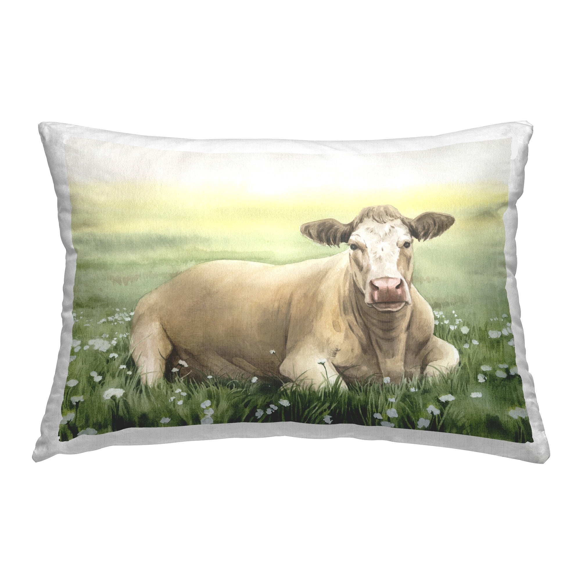 Stupell Resting Beige Cow Decorative Printed Throw Pillow Design by Grace Popp