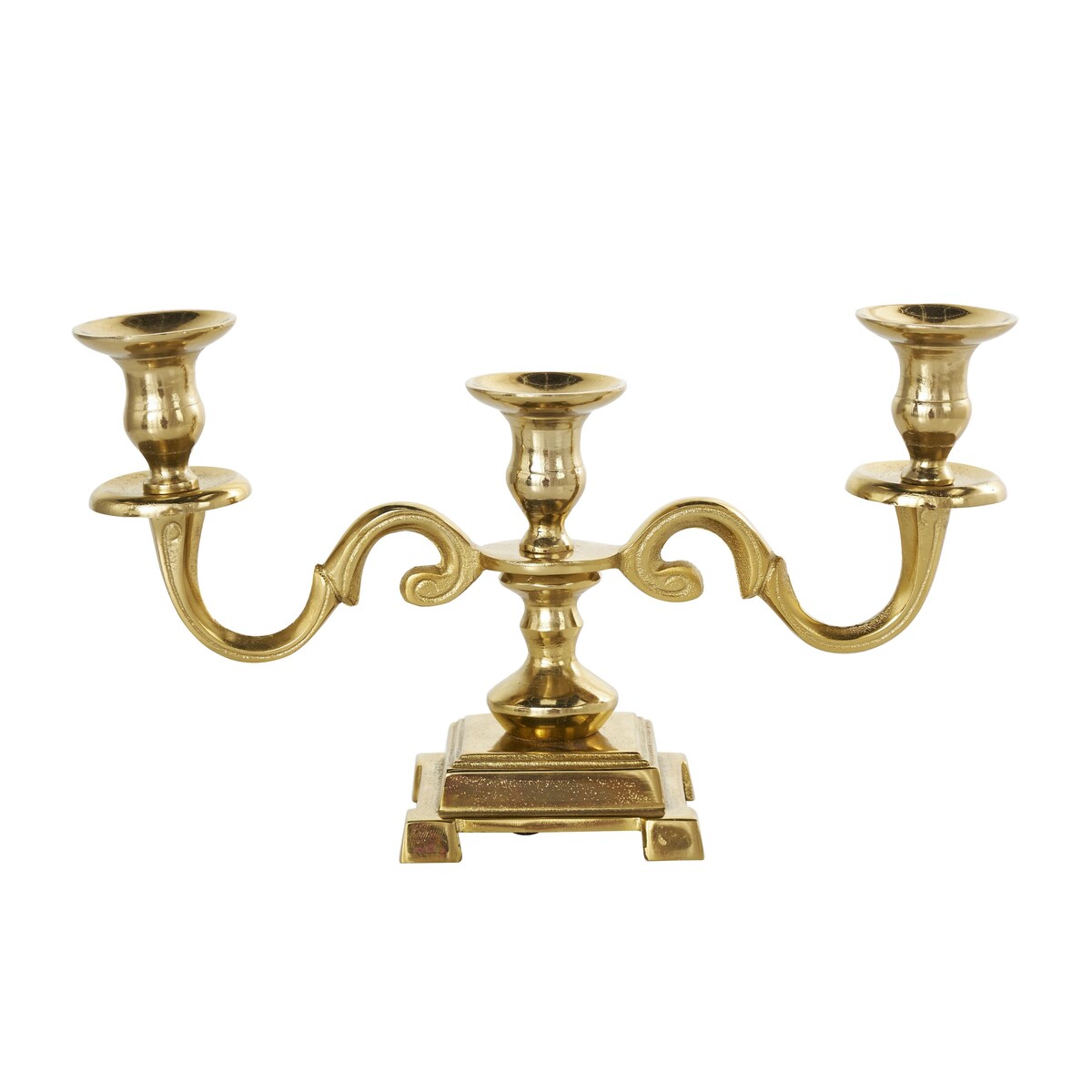 Aluminum Metal Scrolled Candelabra - Gold or Silver - The Novogratz