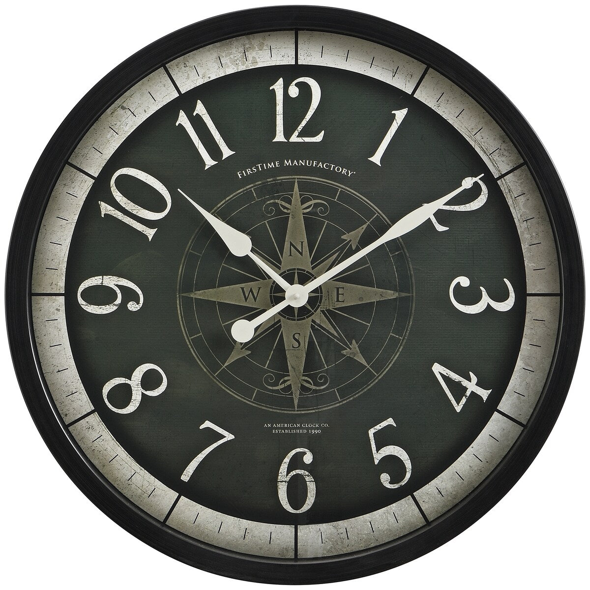 FirsTime & Co. Compass Rose Oil Rubbed Bronze Wall Clock