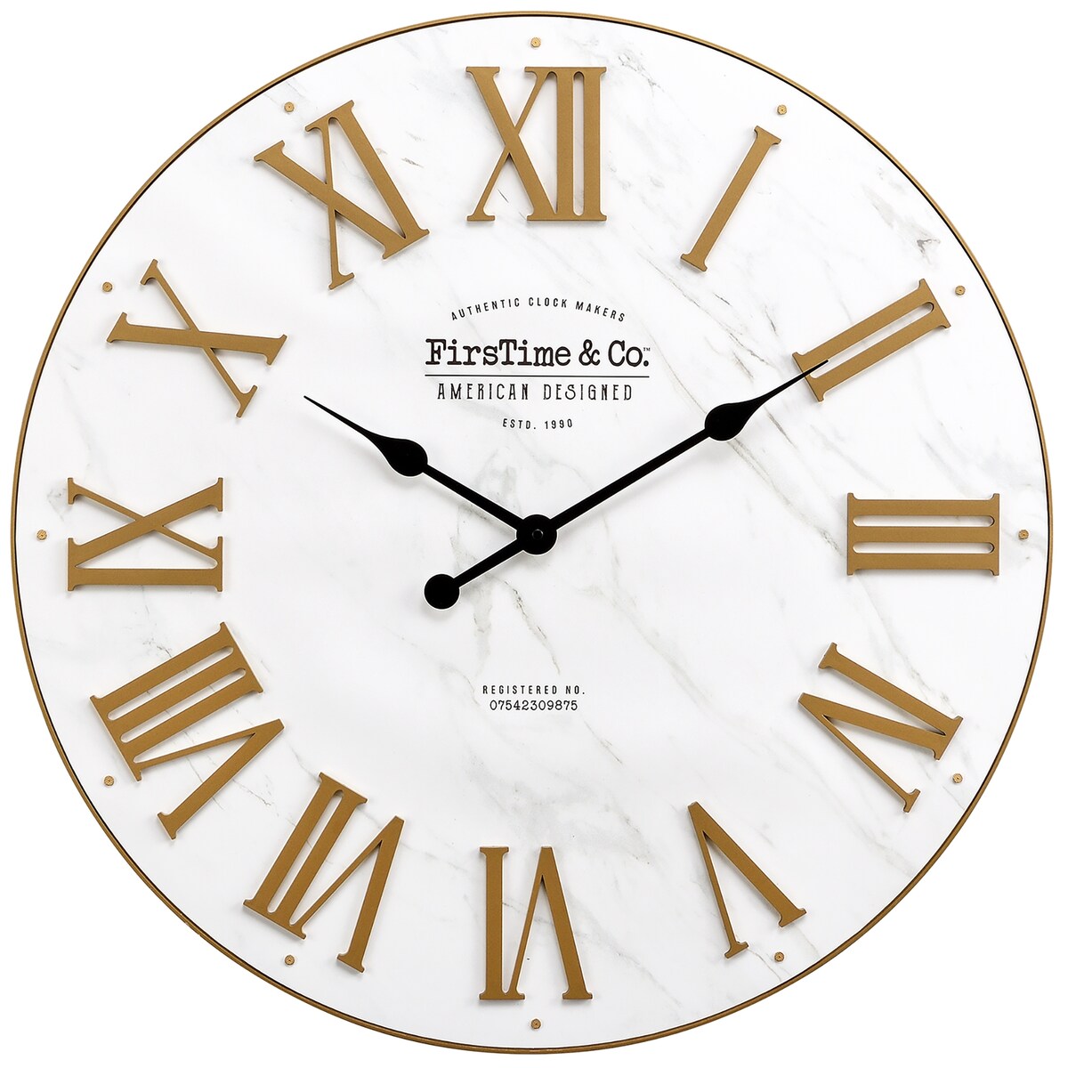 FirsTime & Co. Emmett Farmhouse Shiplap 27-in. Round Wall Clock