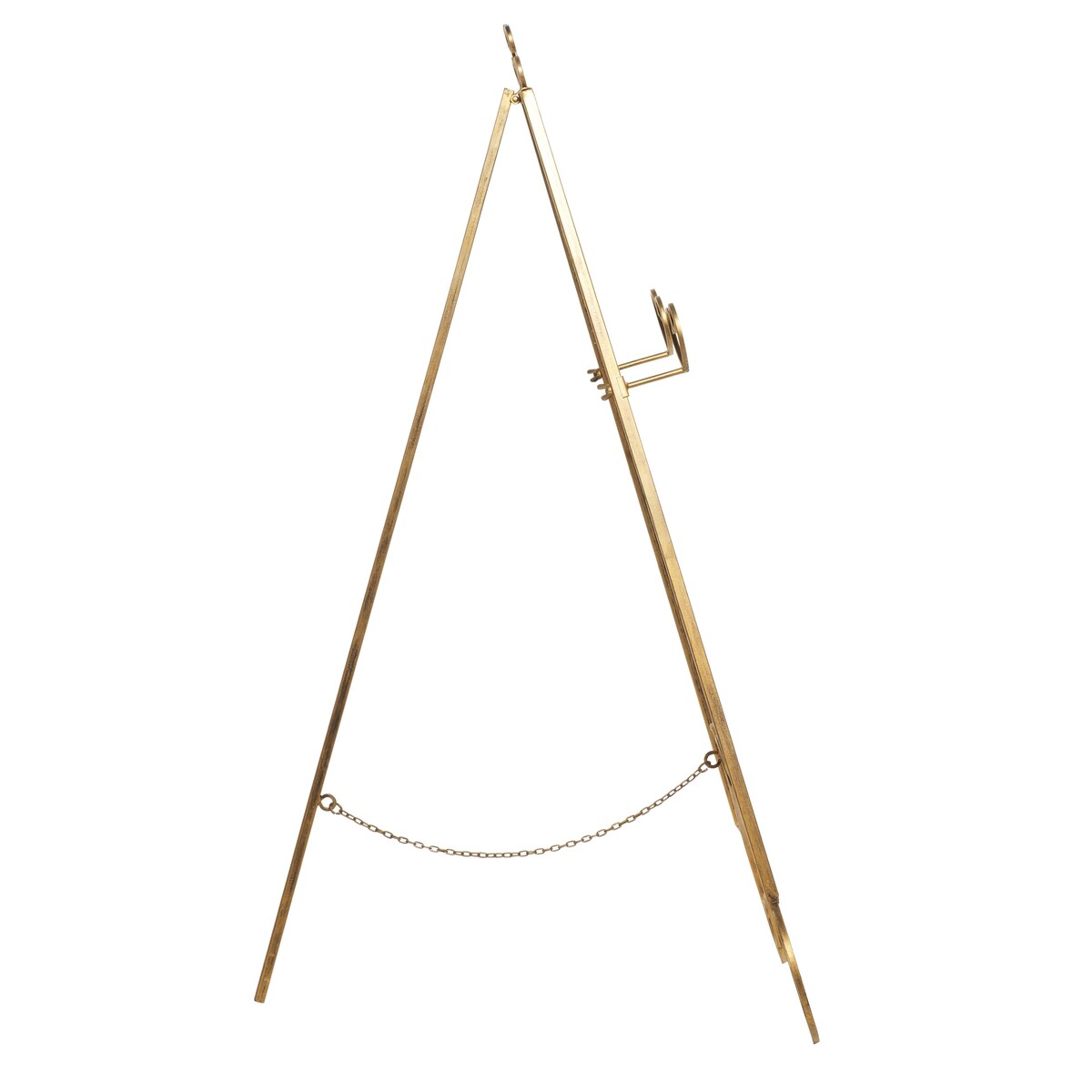 Metal Scroll Adjustable 3 Tier Display Easel with Chain Support - Gold - Roche River Decor