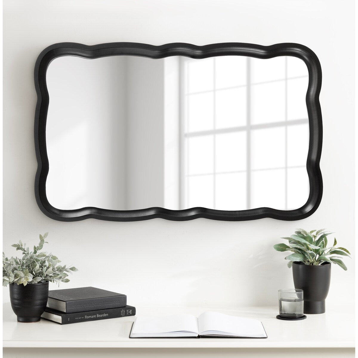 Kate and Laurel Hatherleigh Scallop Wood Wall Mirror