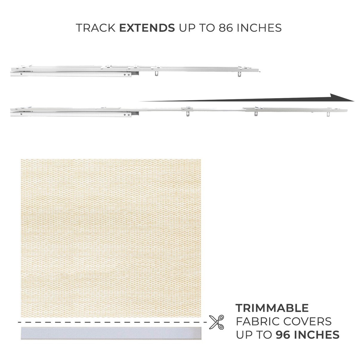 CHICOLOGY Adjustable Sliding Panels, 4-Rail Track, Light Filtering