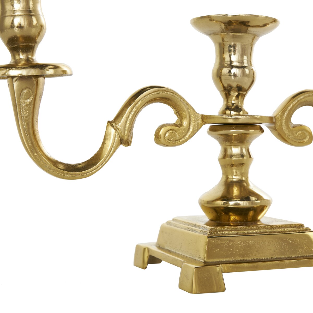 Aluminum Metal Scrolled Candelabra - Gold or Silver - The Novogratz