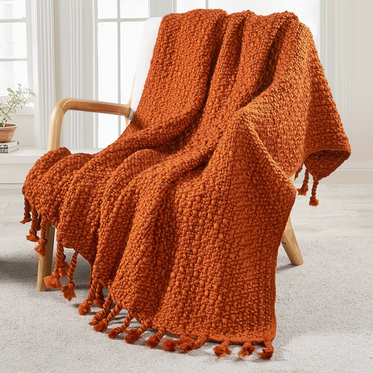 Home Soft Things Basket Weave Throw Super Soft Warm Blanket