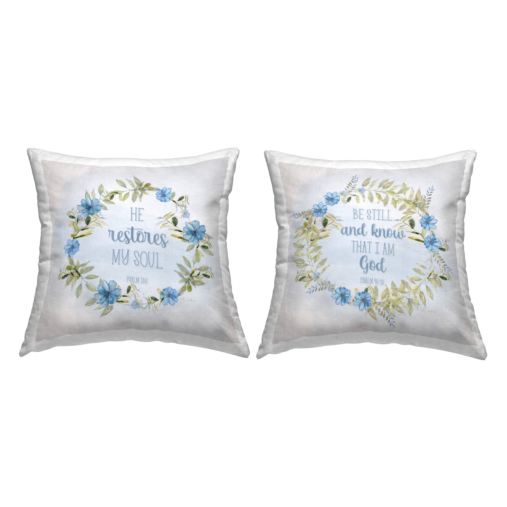 Stupell Be Still Restores Psalm Decorative Printed Throw Pillow Design by Kevin Daniel (Set of 2)