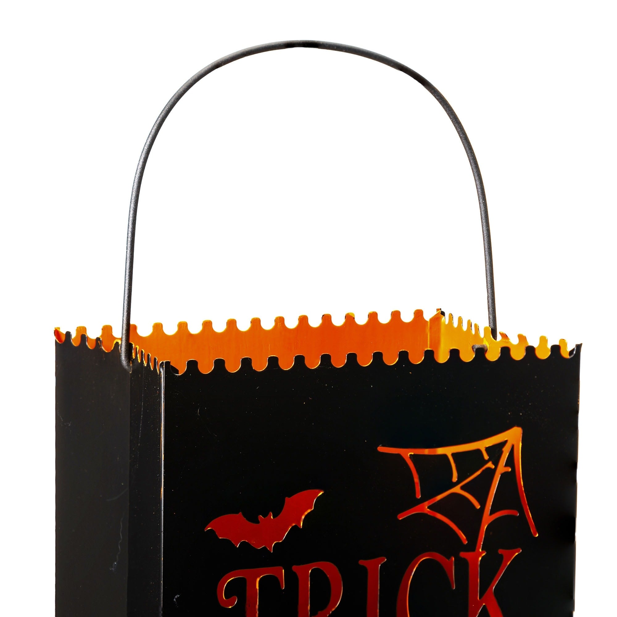 Glitzhome Set of 2 Halloween Metal Bucket Lanterns