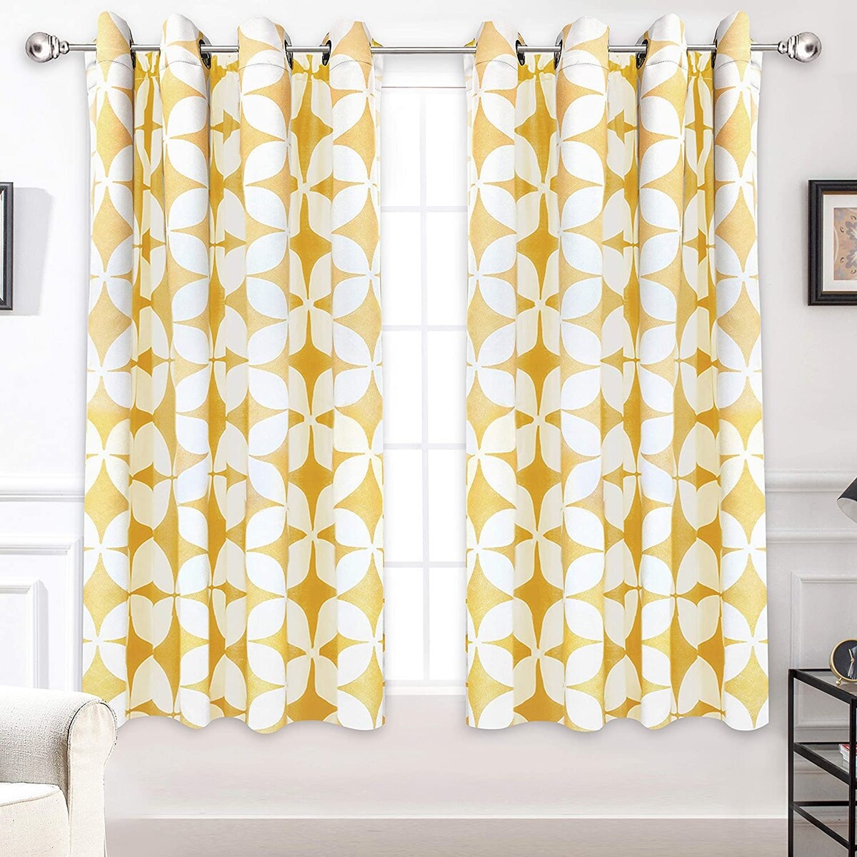 DriftAway Amelia Geo Thermal Insulated Blackout Curtain Panel Pair