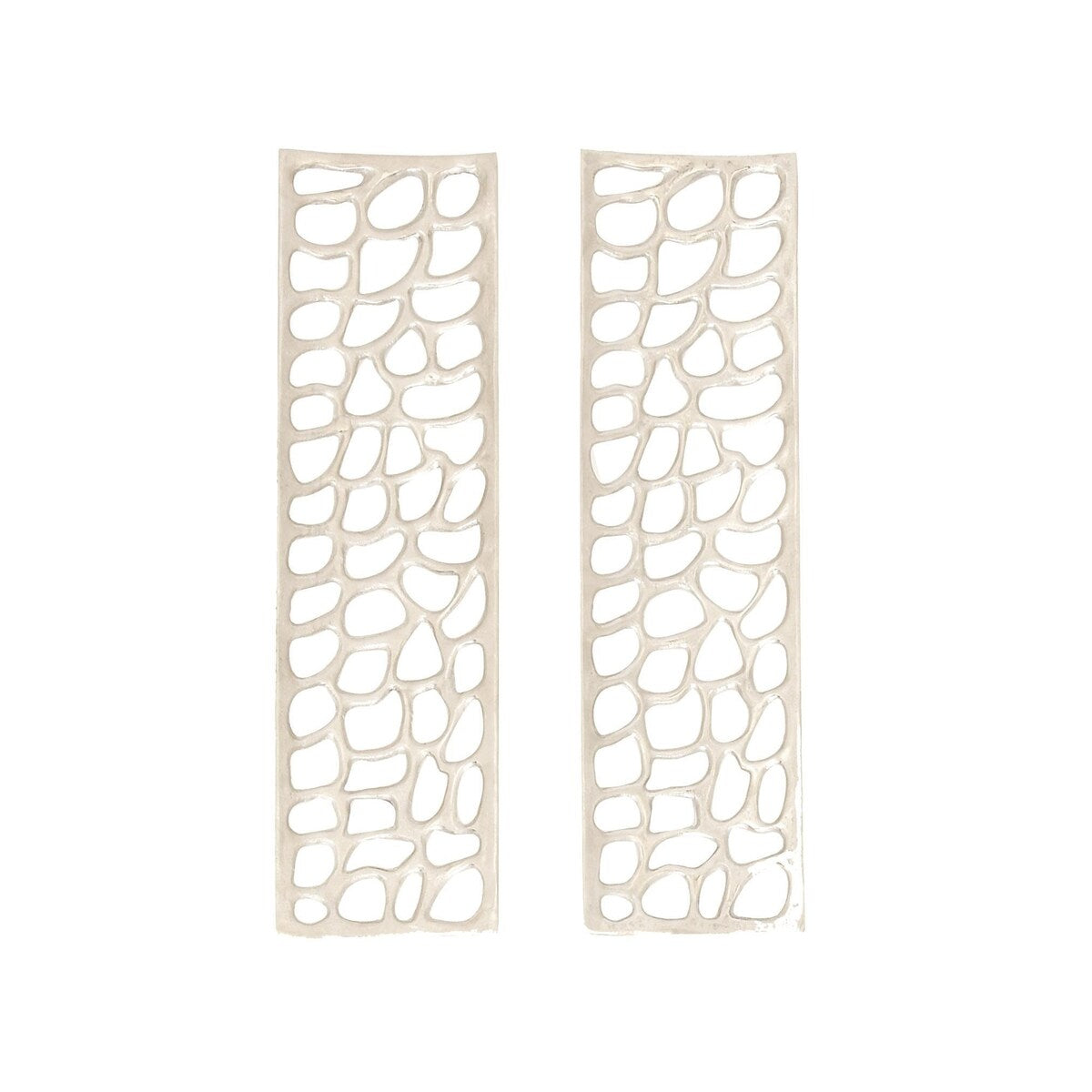 Aluminum Metal Abstract Cutouts Home Wall Decor - Set of 2 Silver - Roche River Decor