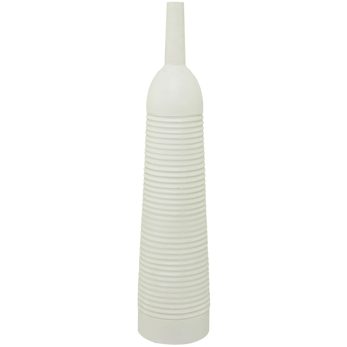 Metal Grooved Decorative Vase - White or Black - The Novogratz