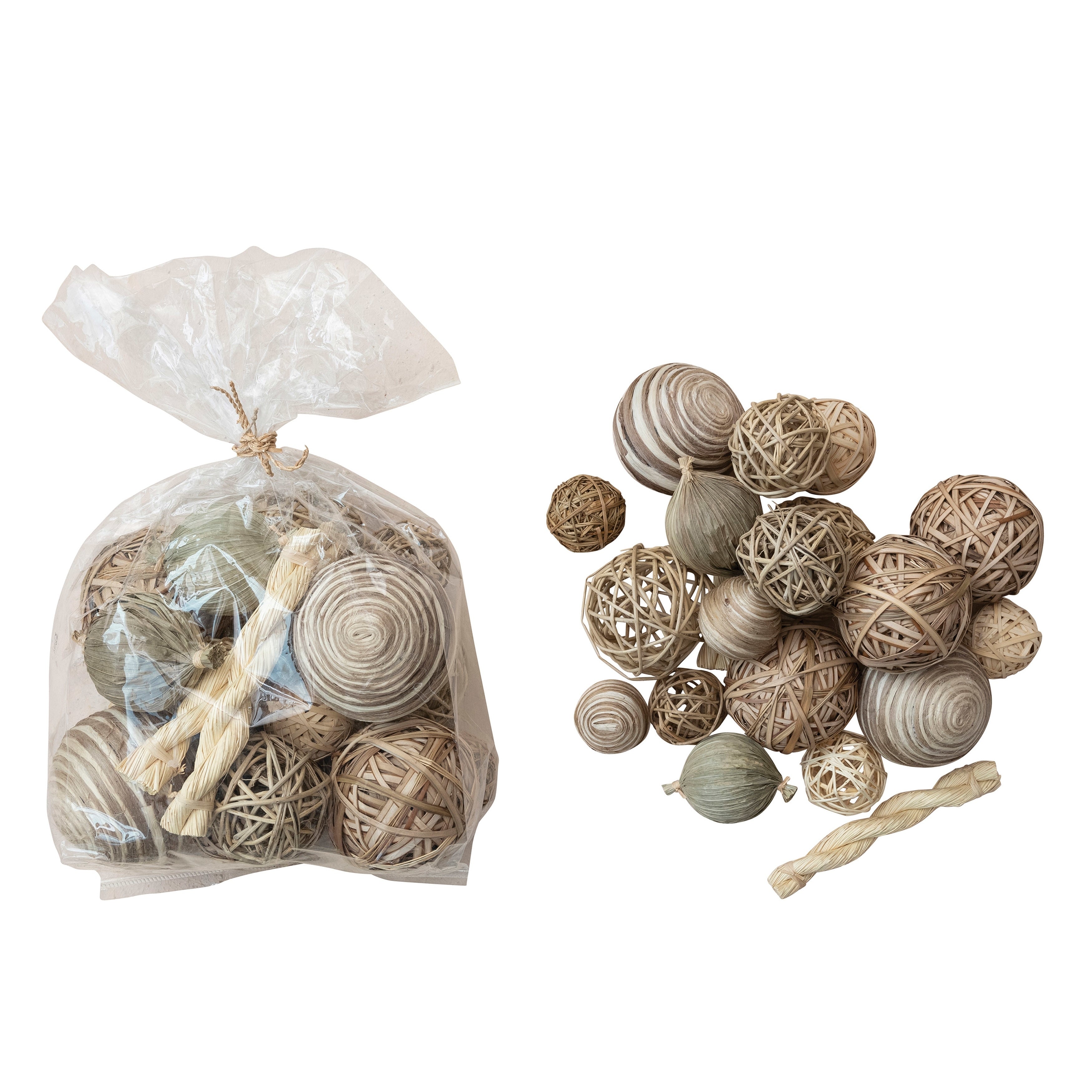 Round Dried Natural Mixed Orbs in Bag