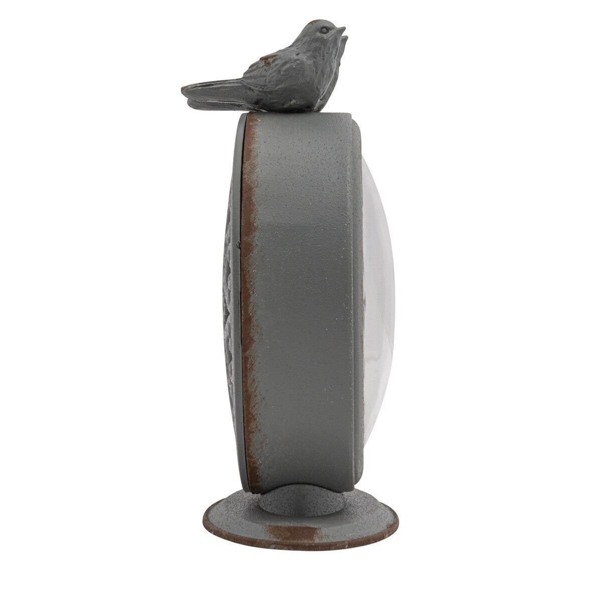 Pewter Mantel Clock with Birds