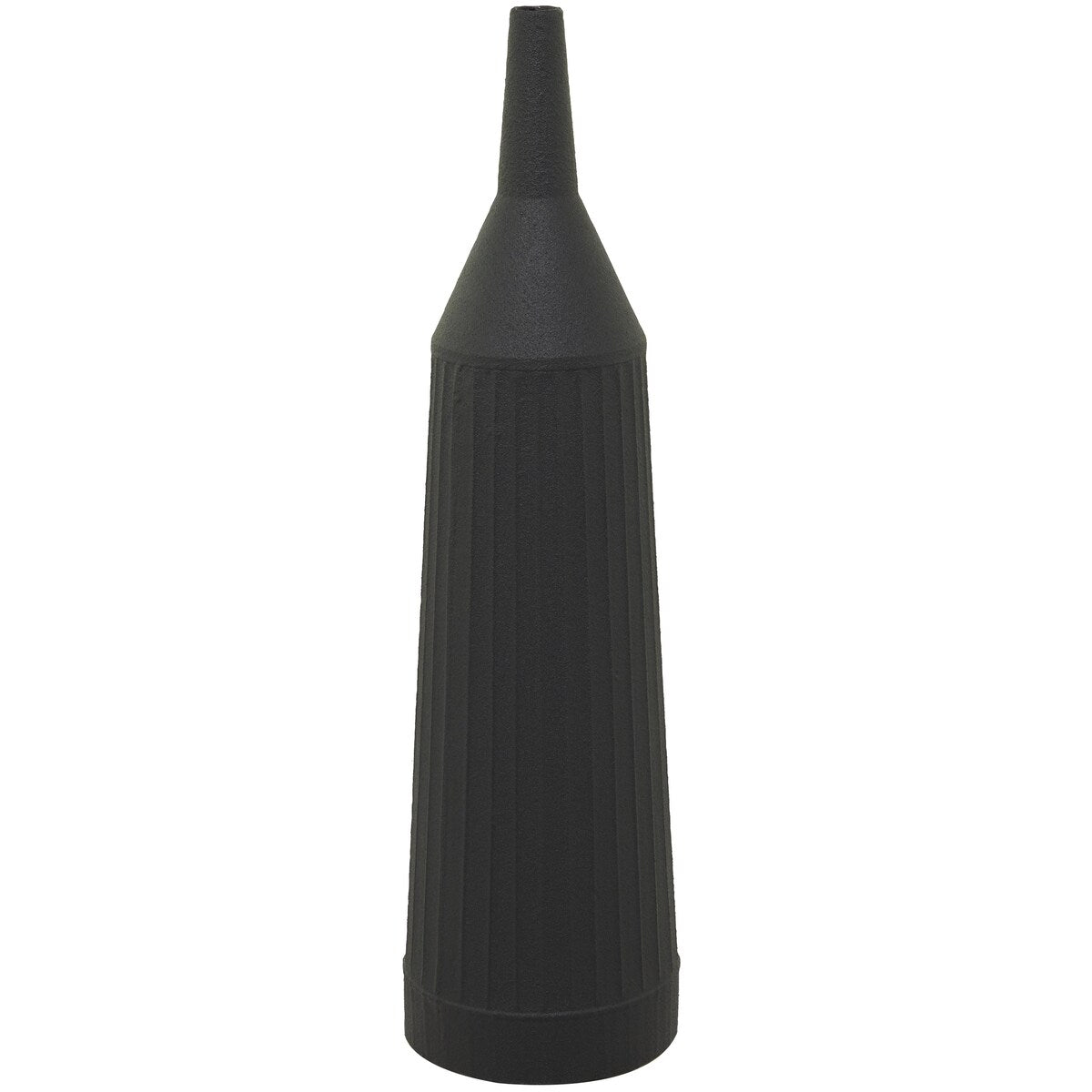 Metal Grooved Decorative Vase - White or Black - The Novogratz