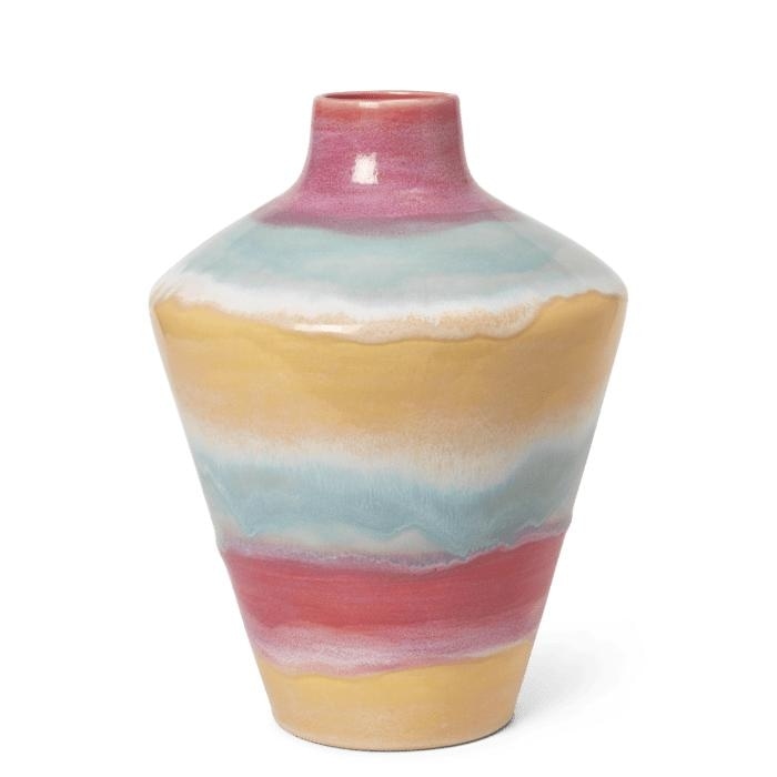 Khler Poppery Vase With Apple, Pink/Mint/Yellow - H: 15.4