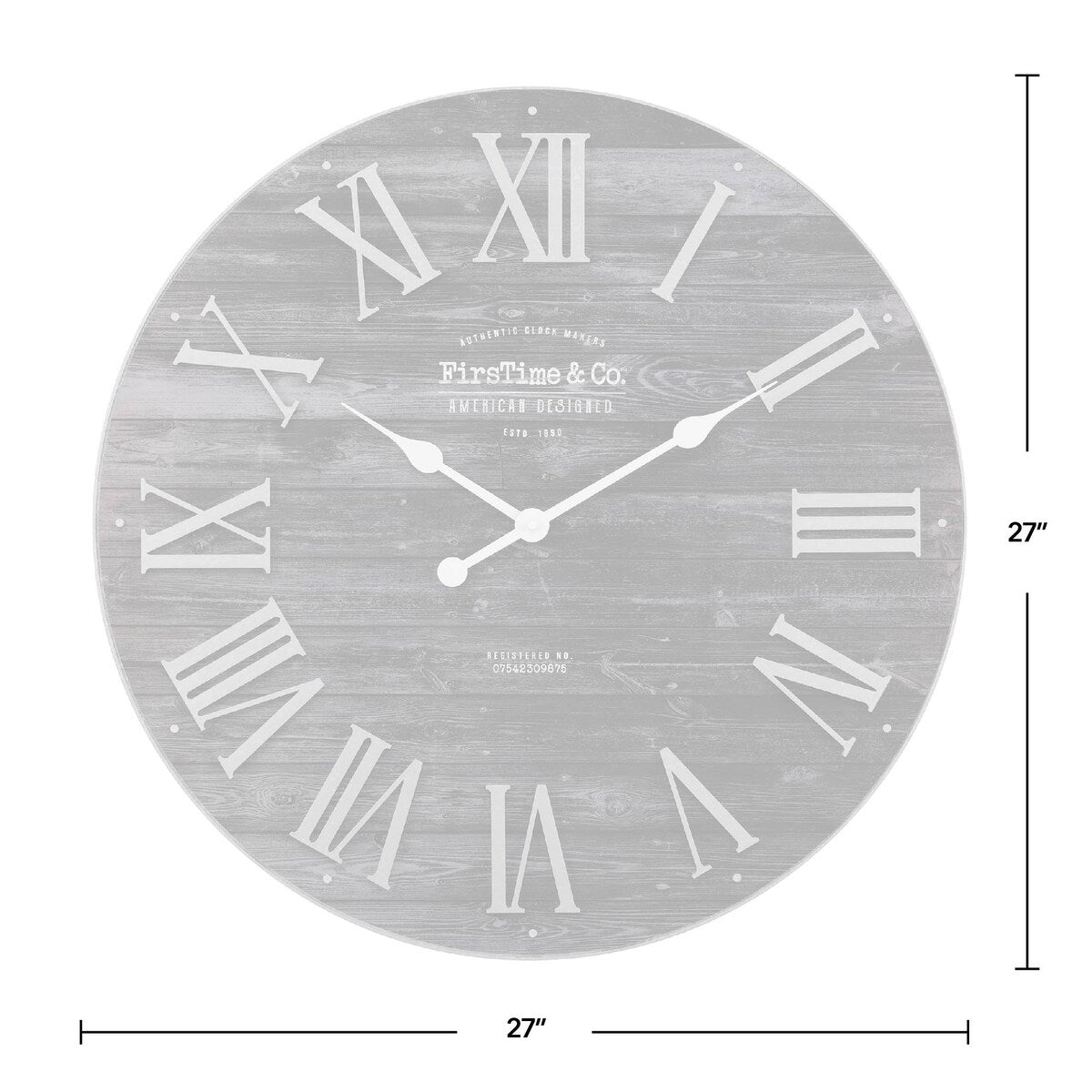 FirsTime & Co. Emmett Farmhouse Shiplap 27-in. Round Wall Clock