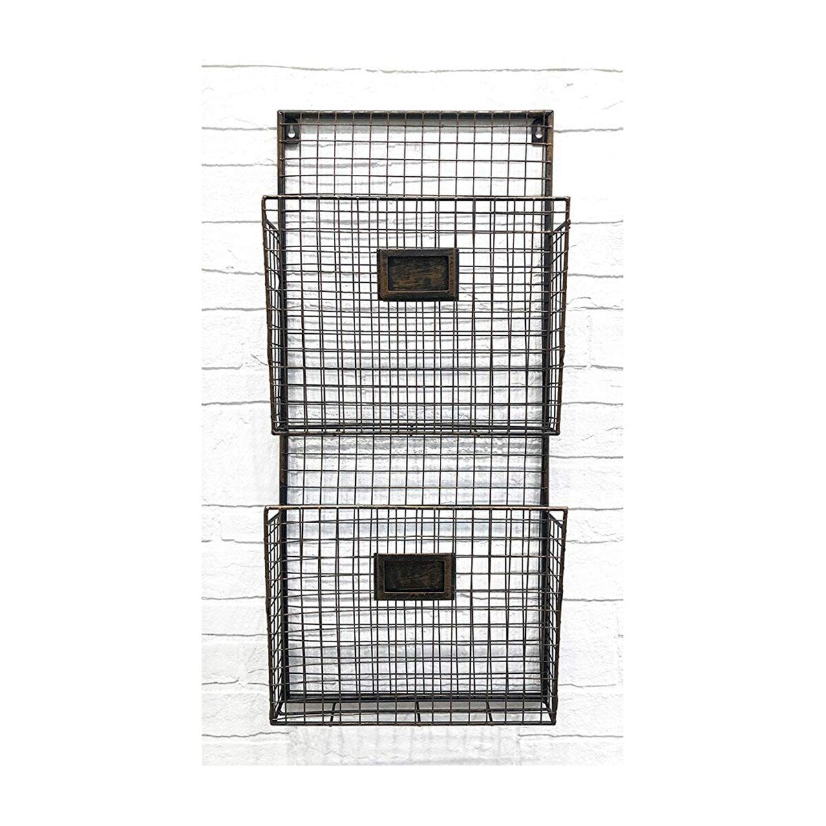 DesignStyles Metal Two Pocket Wall File Holder