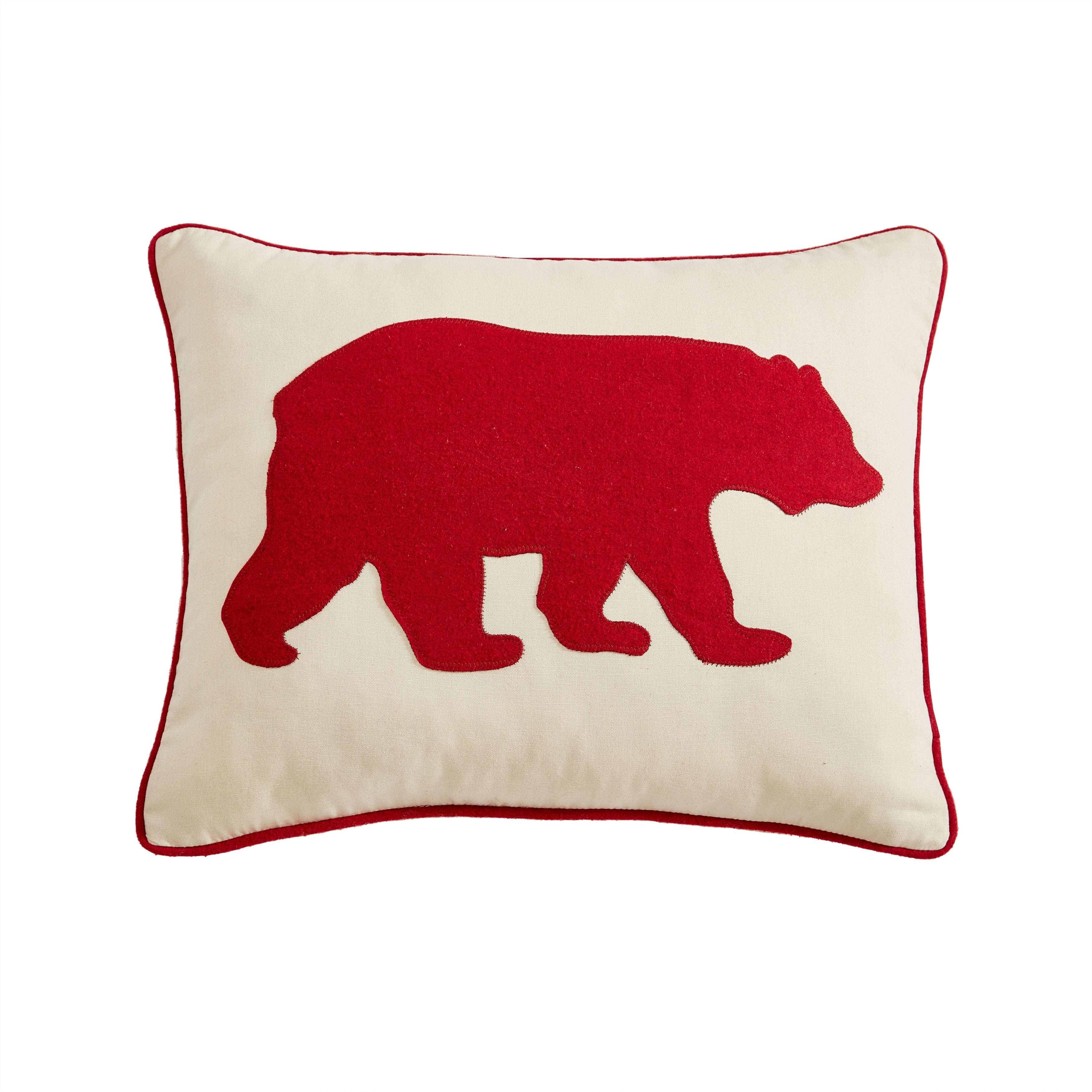 Eddie Bauer Bear Felt Decorative Throw Pillow