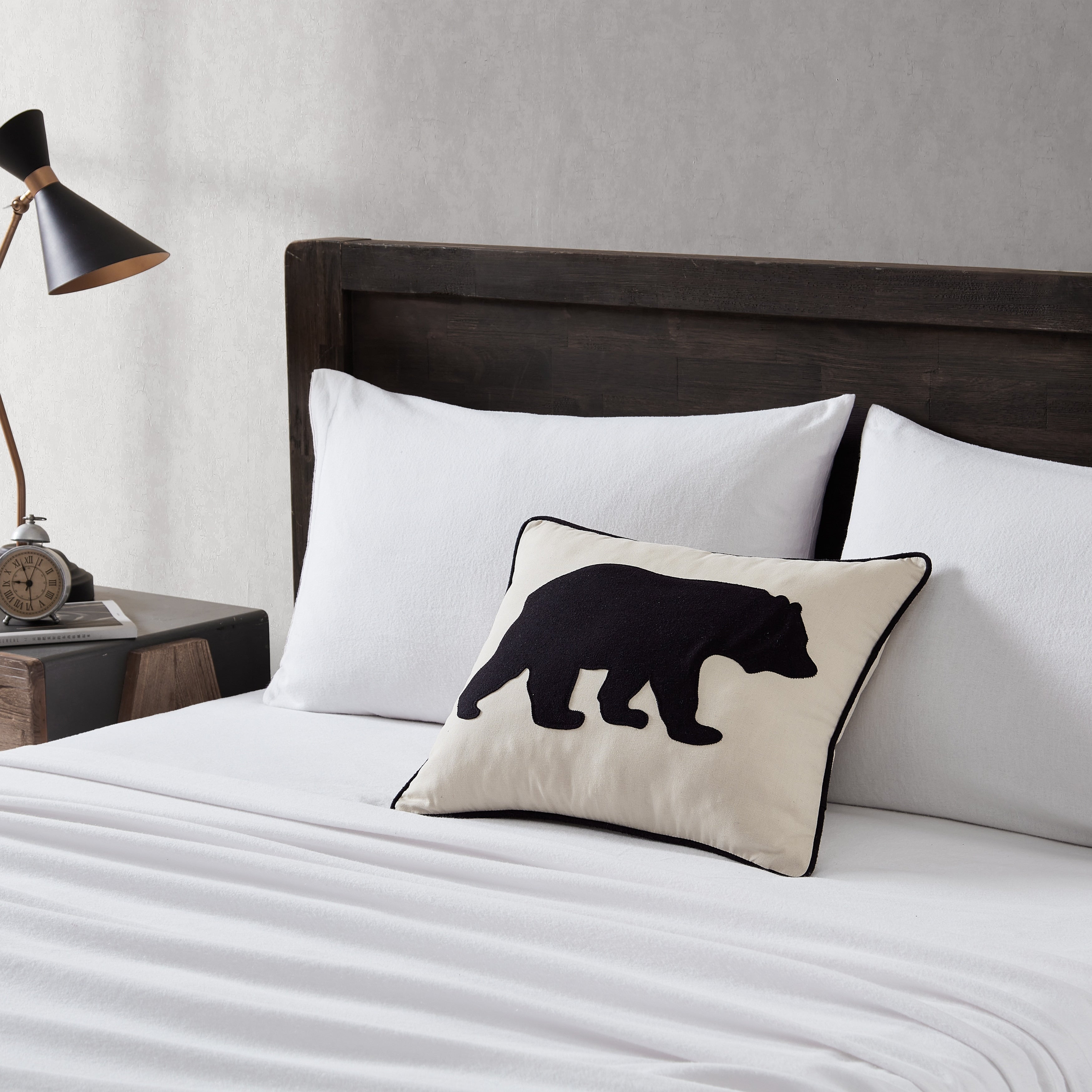 Eddie Bauer Bear Felt Decorative Throw Pillow