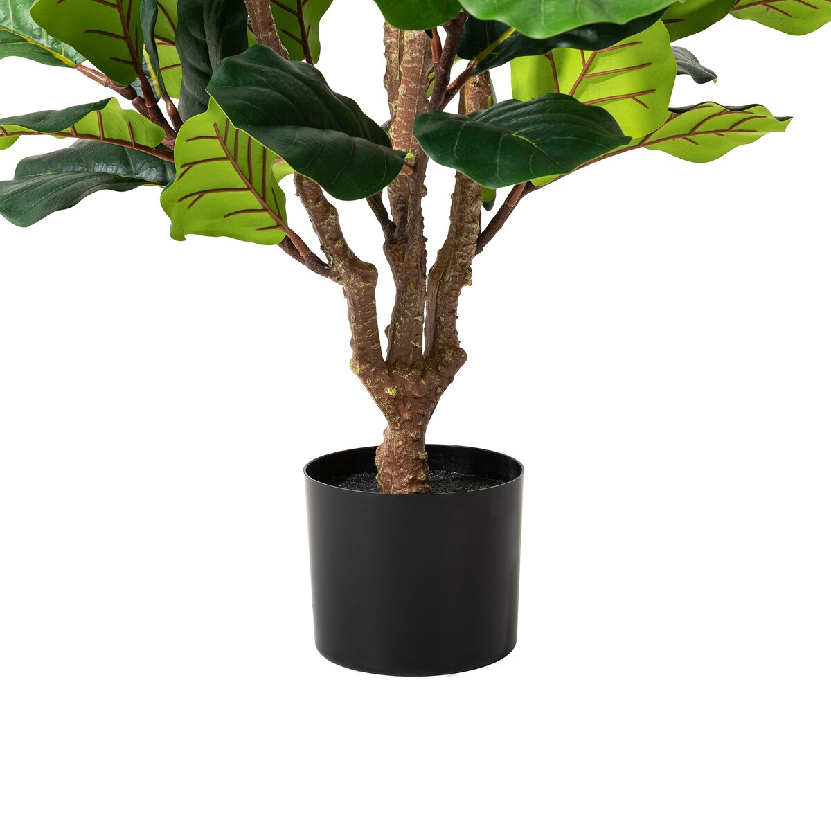 Glitzhome 3.5ft 41.25H Potted Real Touch Fiddle Leaf Fig Faux Tree - 23.5D x 41.25H