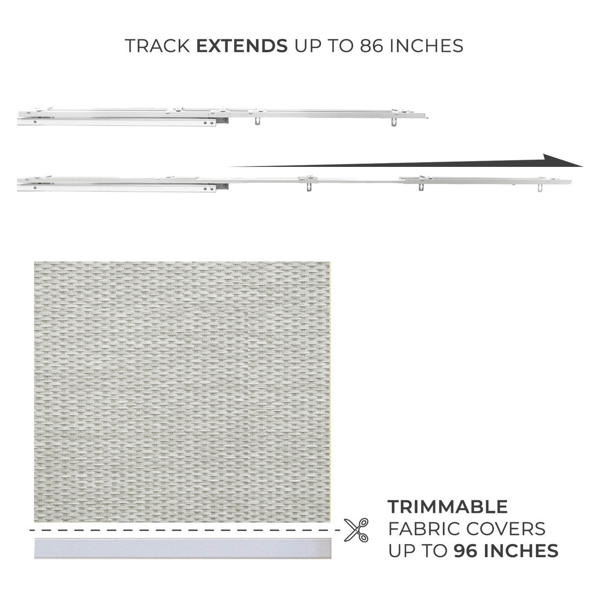 CHICOLOGY Adjustable Sliding Panels, 4-Rail Track, Light Filtering