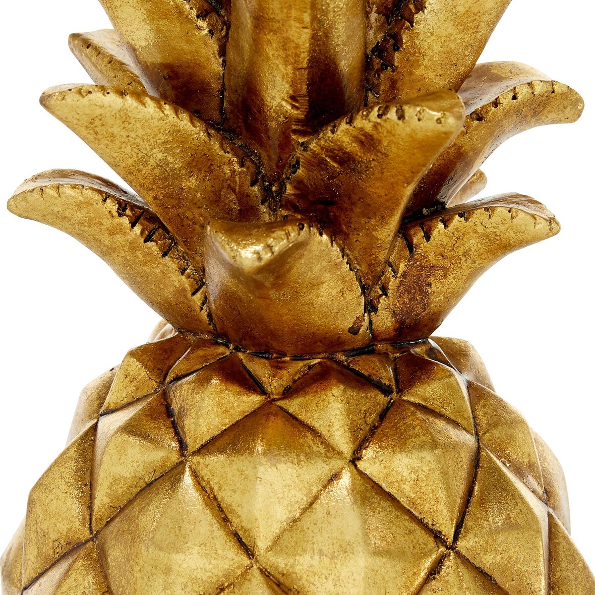 Polystone Fruit Pineapple Decorative Sculpture - Gold or Silver - Roche River Decor