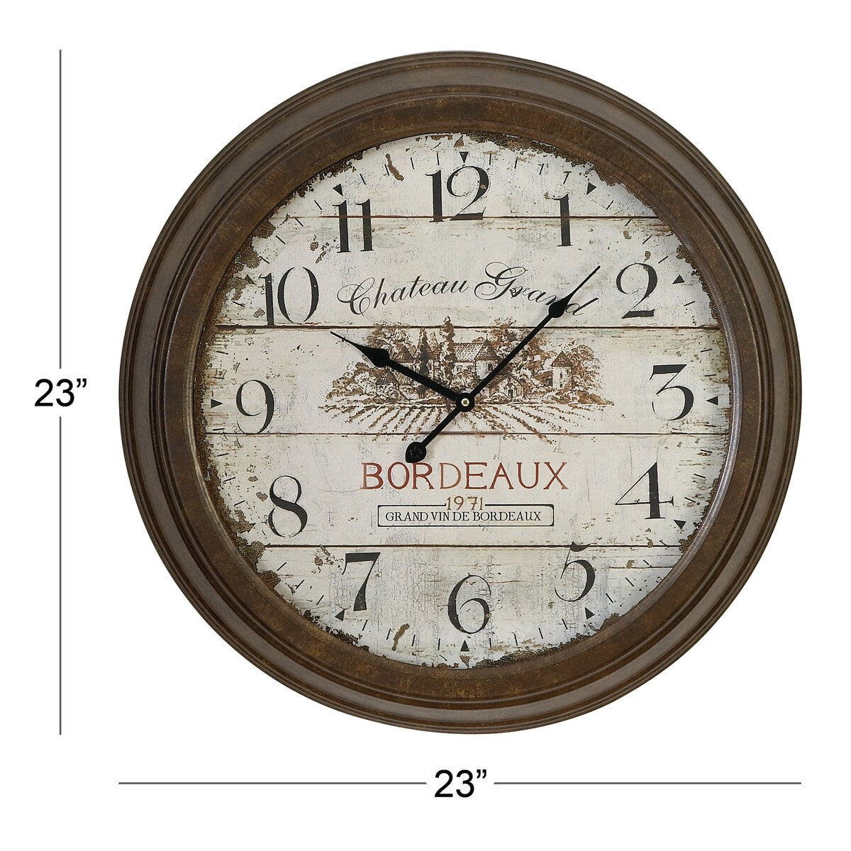 Metal Decorative Wall Clock with Bordeaux - Roche River Decor