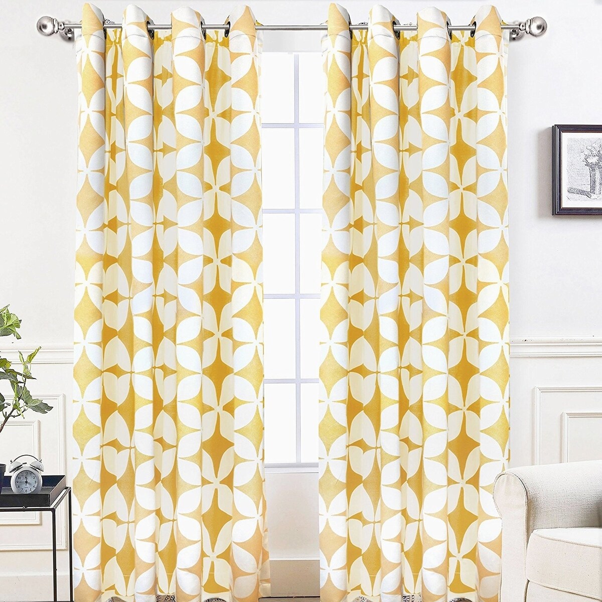 DriftAway Amelia Geo Thermal Insulated Blackout Curtain Panel Pair