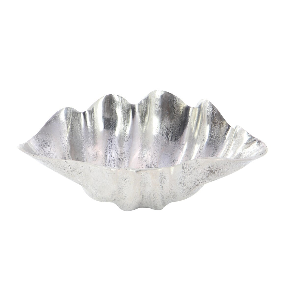 Aluminum Metal Shell Shell Decorative Decorative Bowl - Silver - Roche River Decor