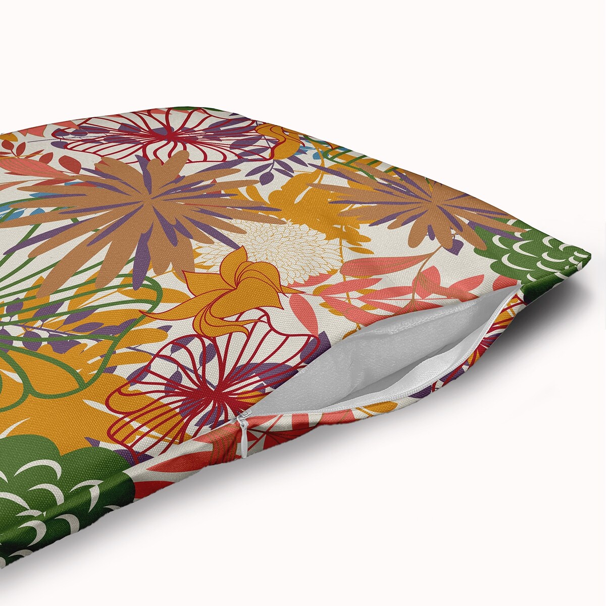 Jumble Floral Fall Accent Pillow with Removable Insert