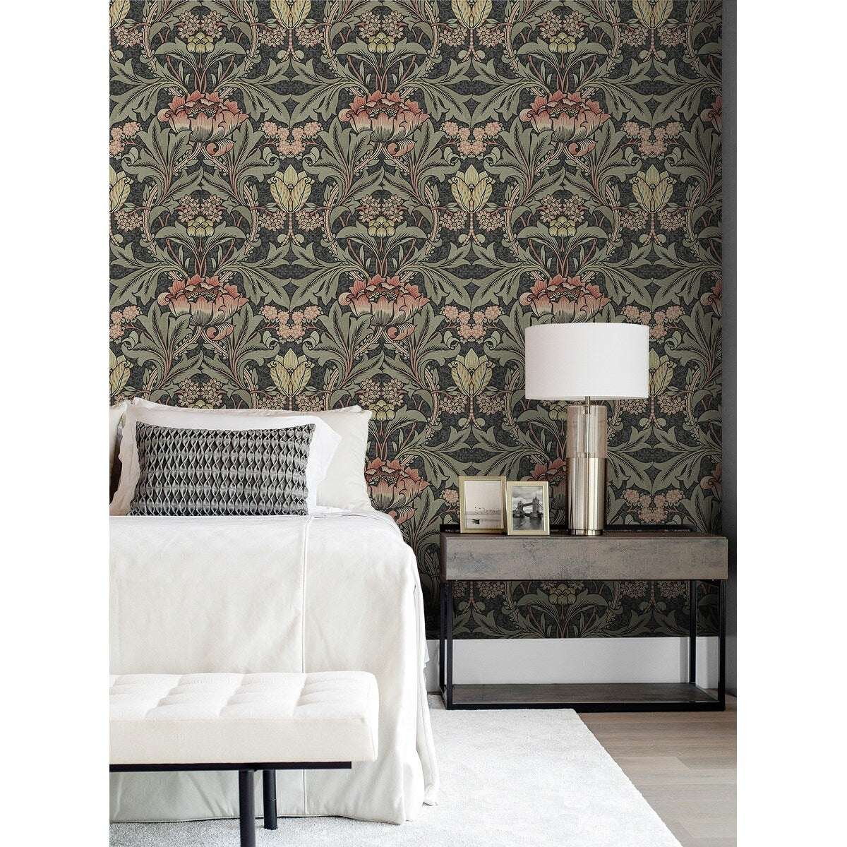 Seabrook Designs Acanthus Floral Prepasted Wallpaper