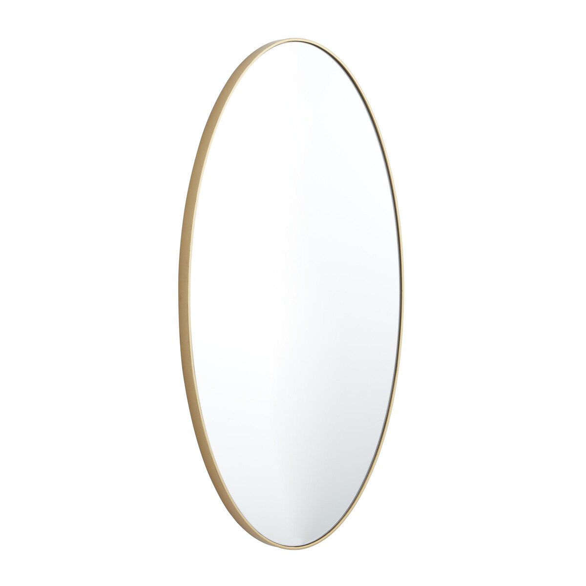 Wood Oval Room Wall Mirror with Thin Minimalistic Frame - Black, Gold or White - Roche River Decor