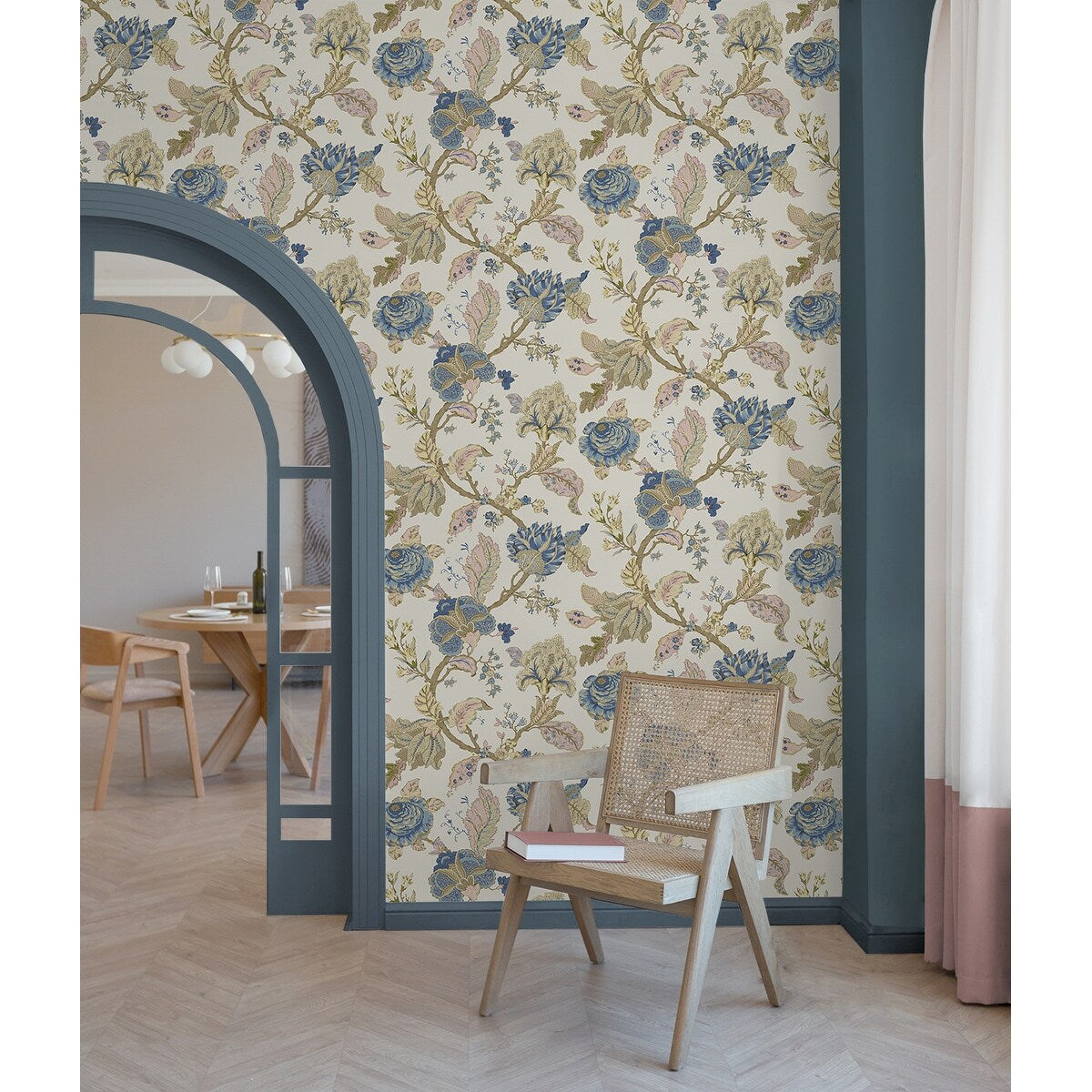 NextWall Kianna Jacobean Peel and Stick Wallpaper