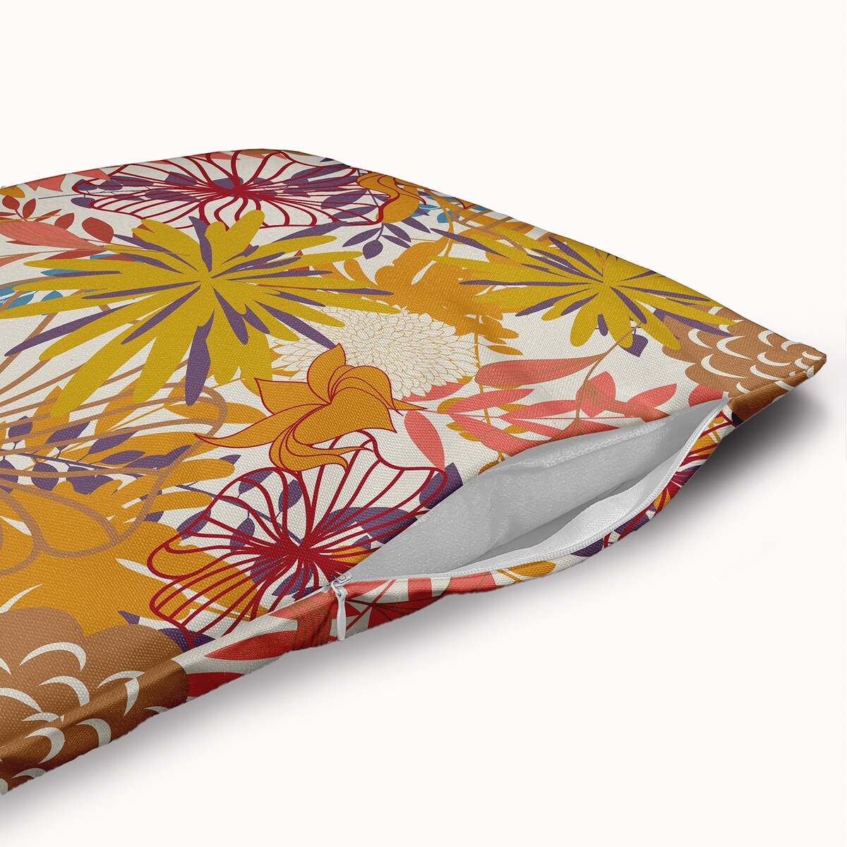 Jumble Floral Fall Accent Pillow with Removable Insert