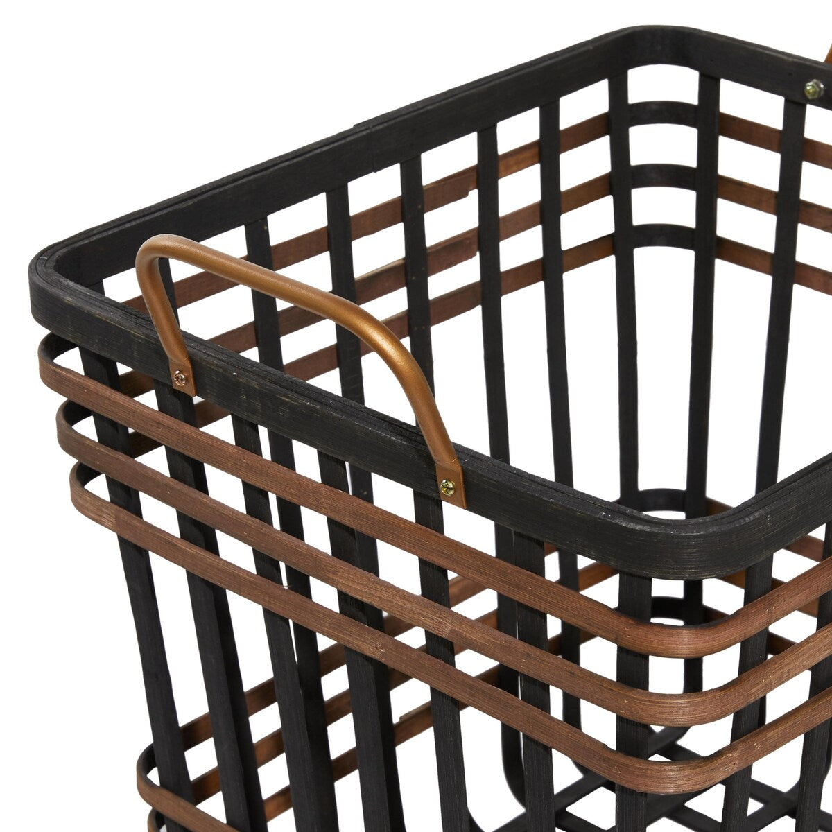 Seagrass Decorative and Functional Storage Basket with Handles - Set of 2 Black - Roche River Decor